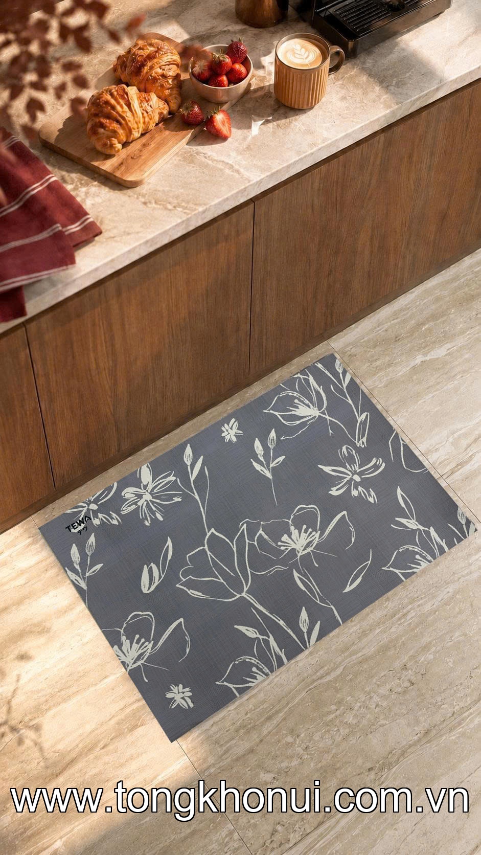 Thảm nano khô nhanh 65 x 45cm TEWA, 80076-VT màu vintage, xám ảnh 4