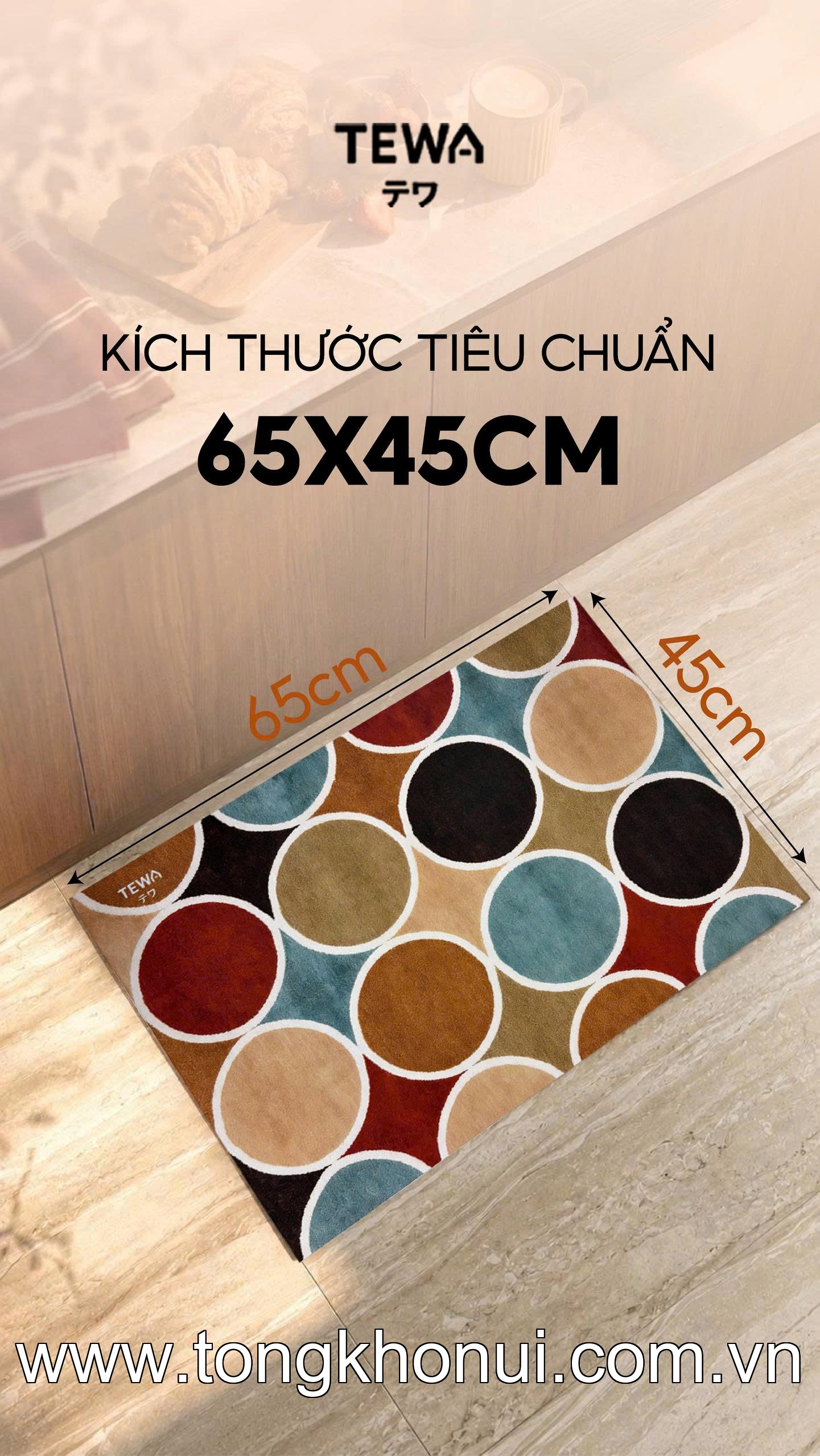 Thảm nano khô nhanh 65 x 45cm TEWA, 80076-VT màu vintage, xám ảnh 14