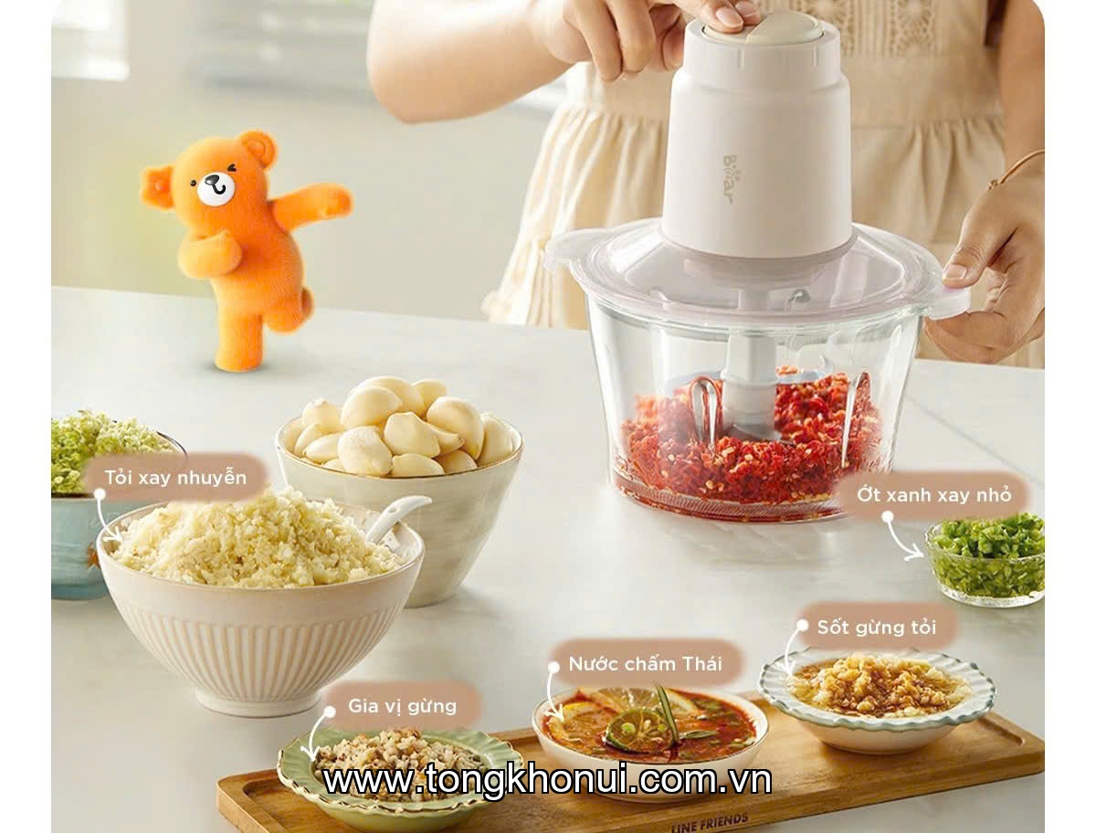 Máy xay thịt cối thuỷ tinh  BEAR CH-5H03E33, 1.8L, 300W ảnh 6