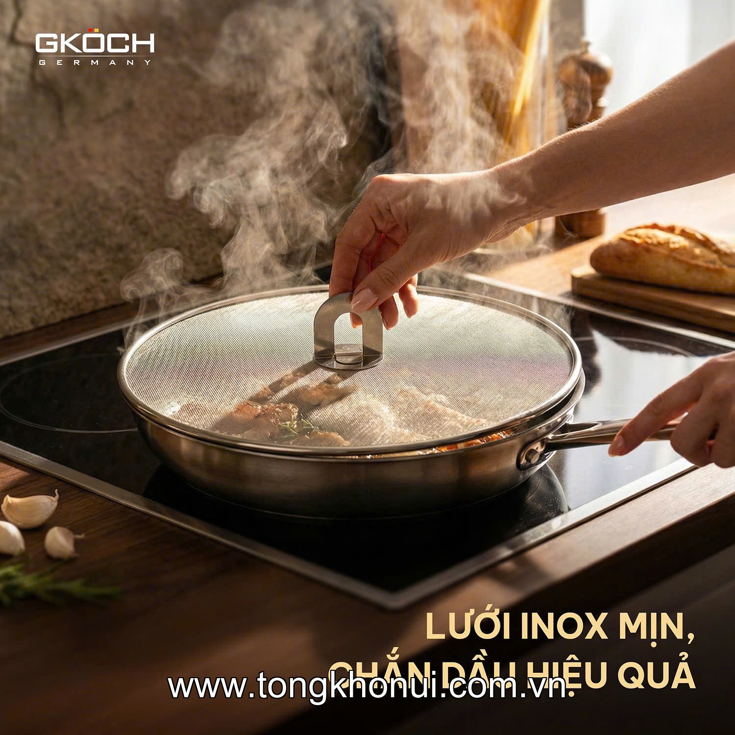 Vỉ chắn dầu thép không gỉ GKOCH, model: YC-T133 ảnh 3