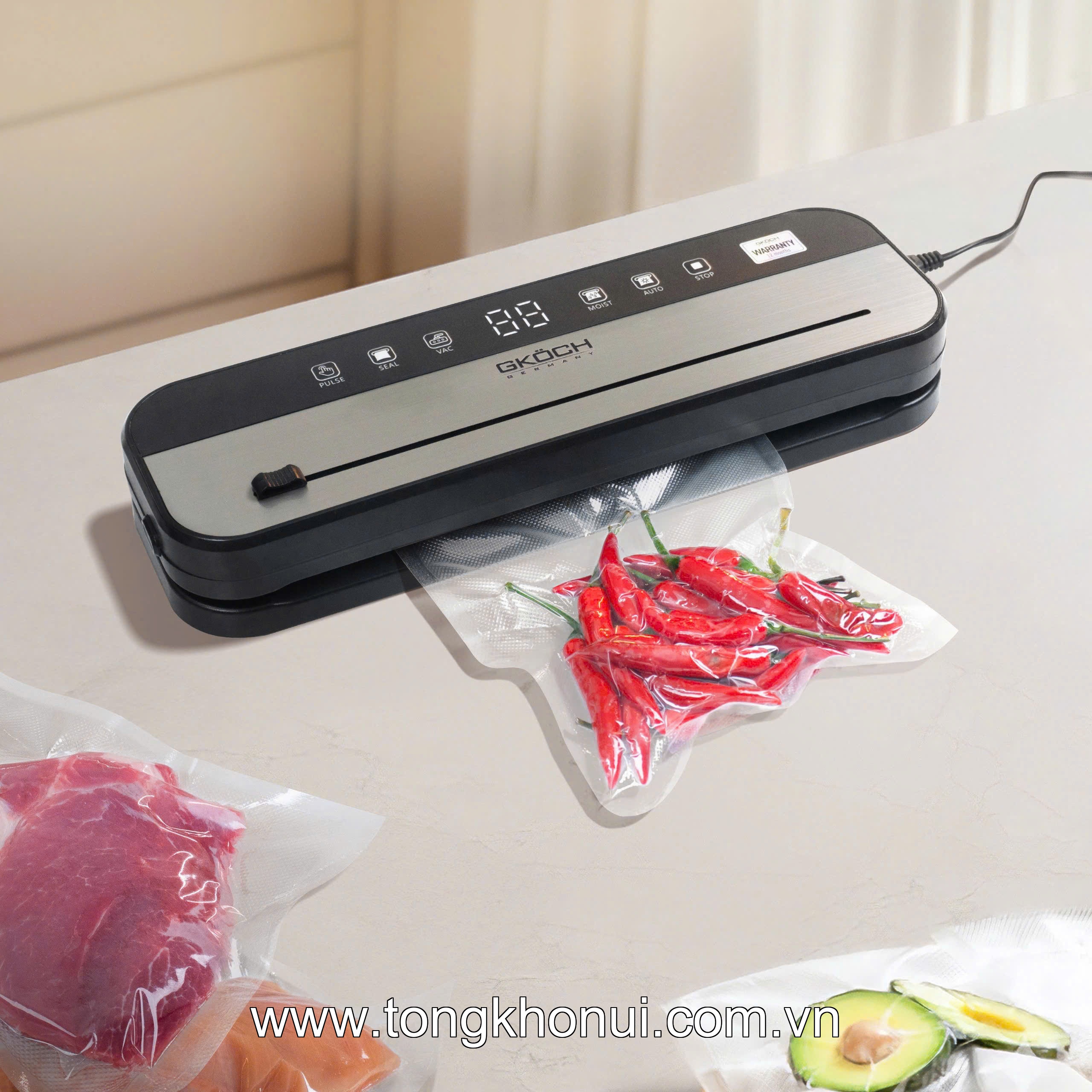 Máy hút chân không túi đựng thực phẩm, điện áp 100-240V, công suốt 120W, GKOCH model: HF-9011 ảnh 3
