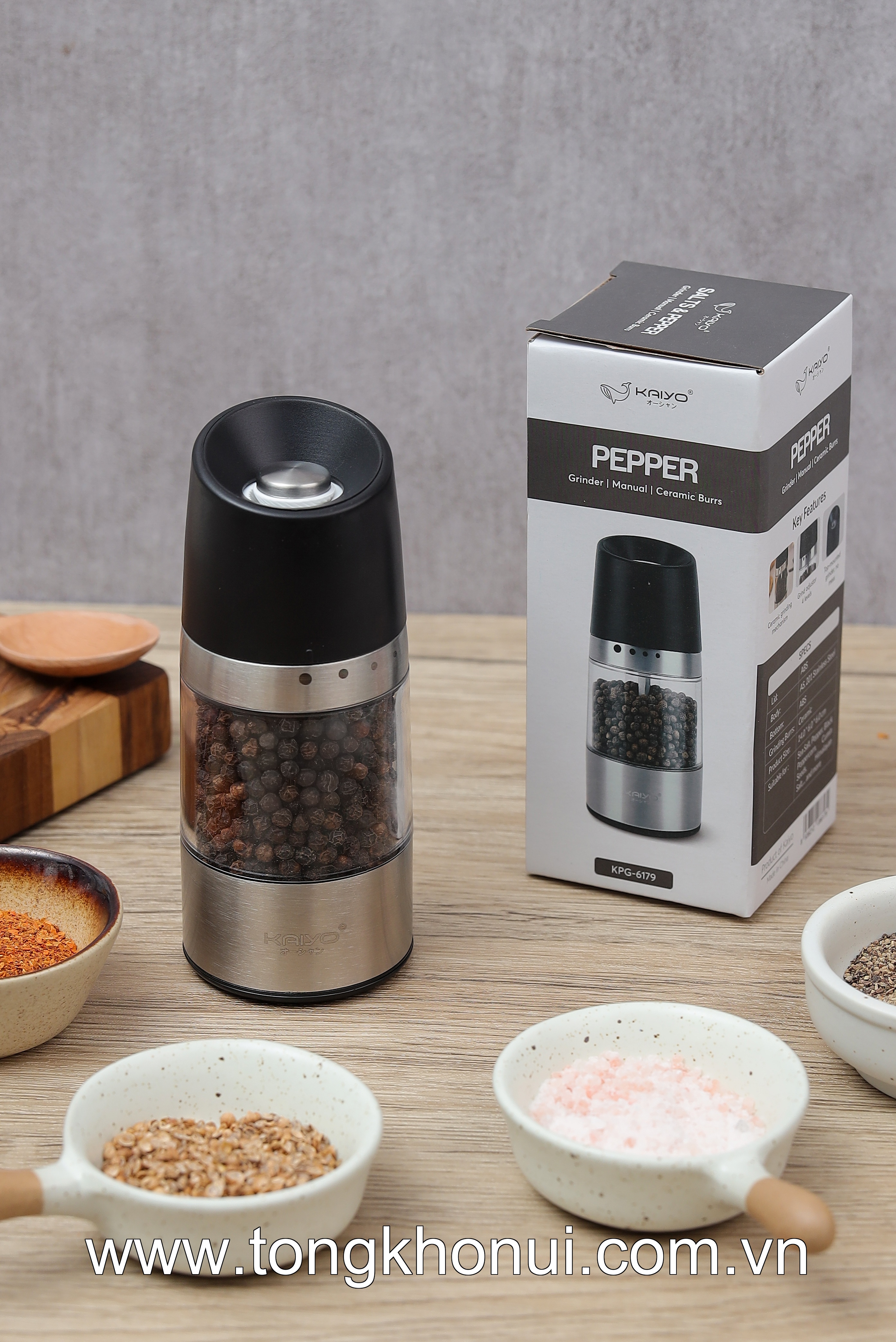 Dụng cụ xay tiêu lưỡi sứ Kaiyo KPG-6179 ảnh 10