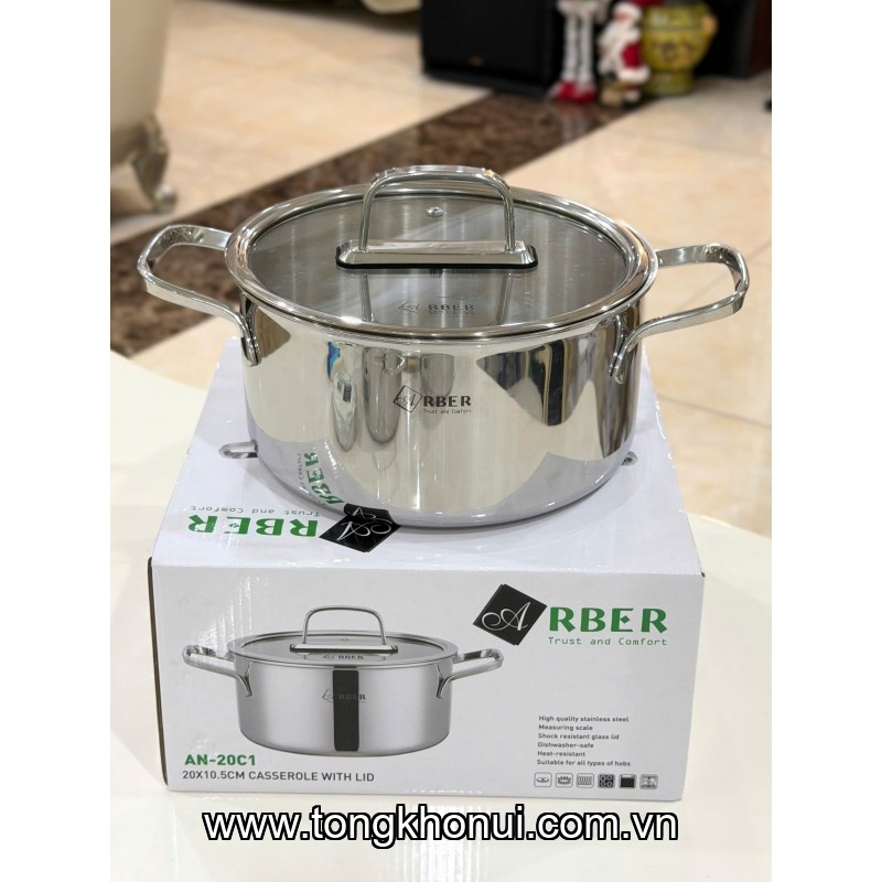 NỒI LIỀN ĐÁY INOX 304 ARBER – AN-16C1 16CM / AN-18C1 18CM / AN-20C1 20CM ảnh 4