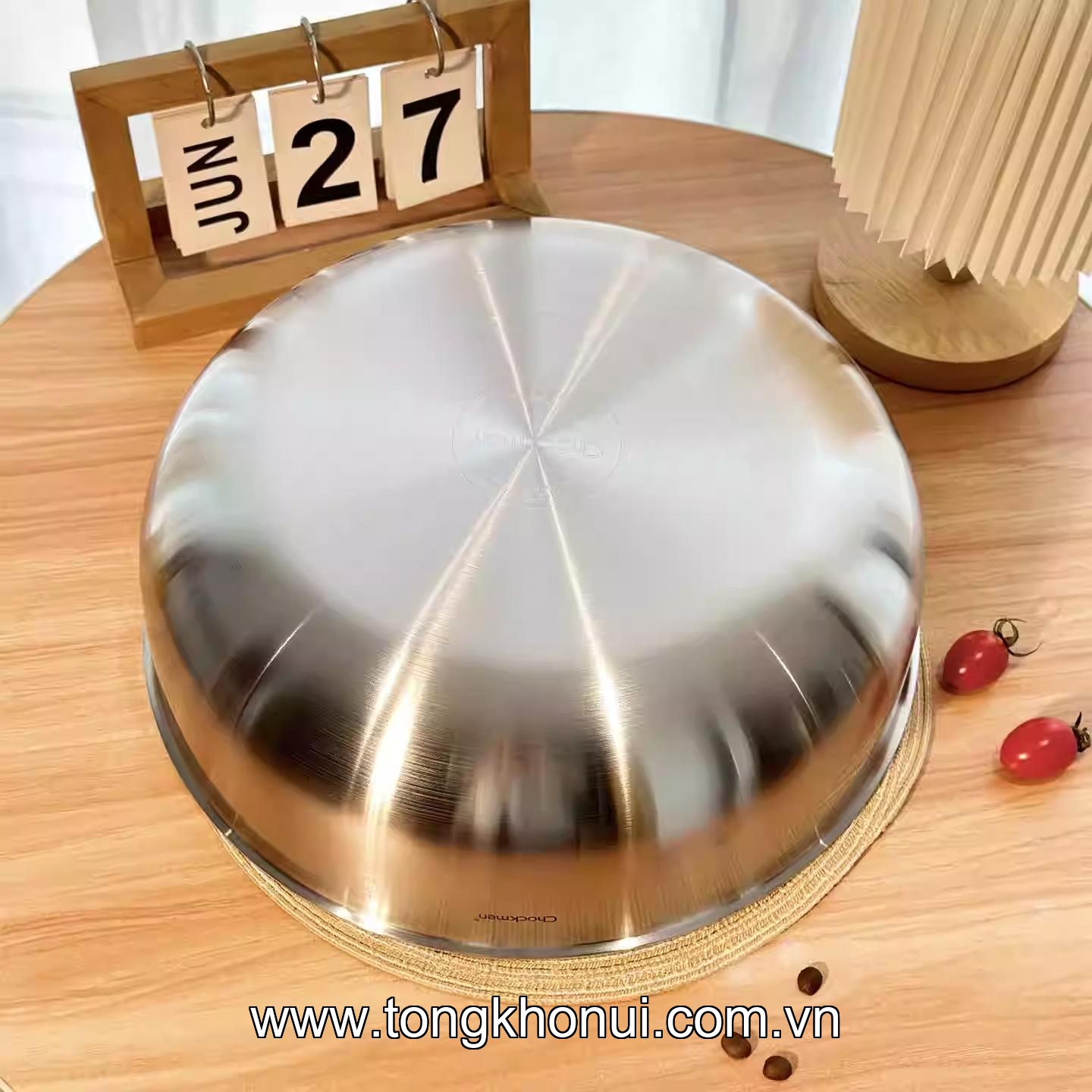 TÔ KIÊM CHẢO SIZE ĐẠI CHOCKMEN – C437 30.5CM 6L & C438 32CM 7L | INOX 18/10 DÀY 2.8MM! ảnh 2