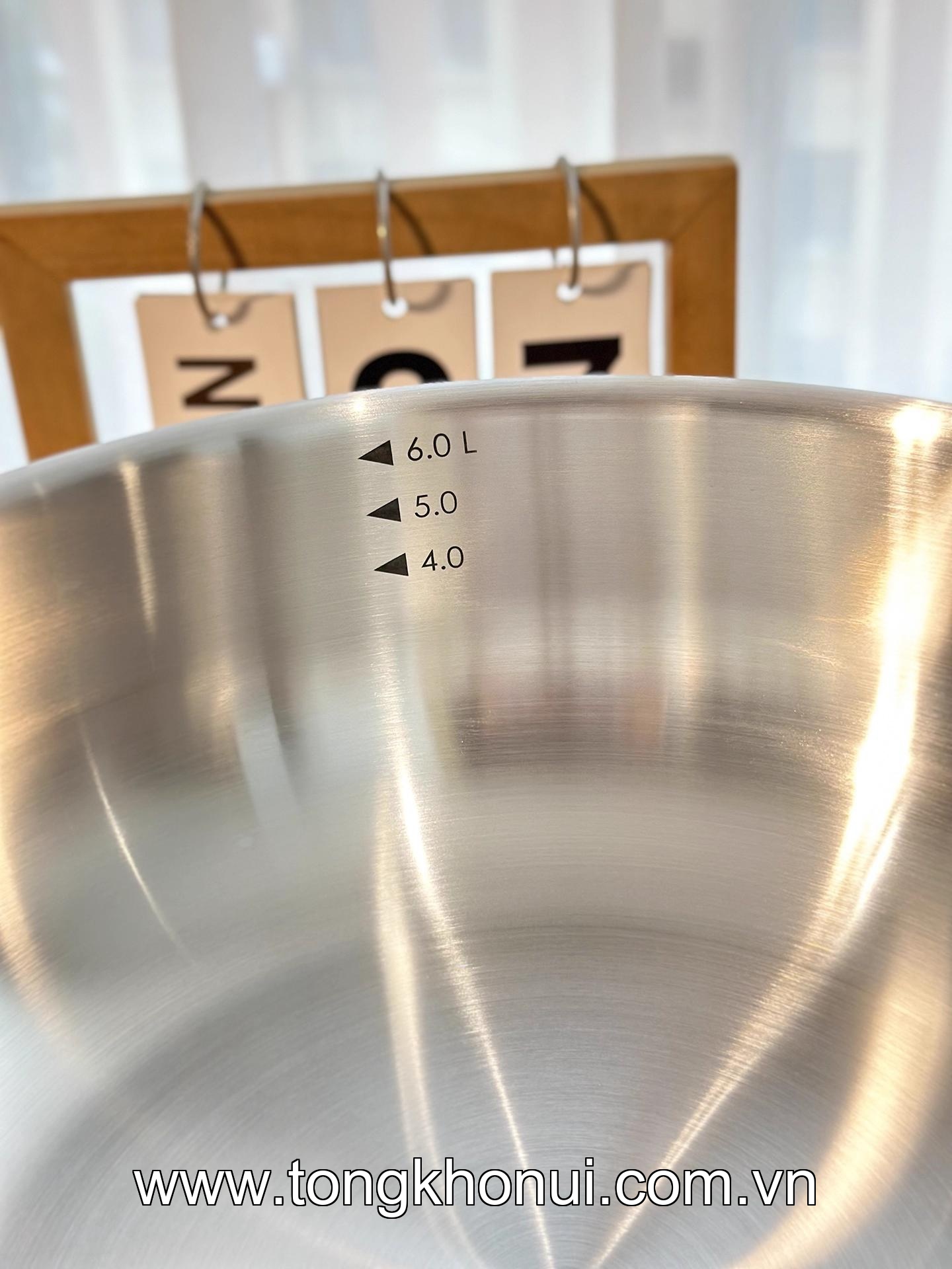 TÔ KIÊM CHẢO SIZE ĐẠI CHOCKMEN – C437 30.5CM 6L & C438 32CM 7L | INOX 18/10 DÀY 2.8MM! ảnh 3