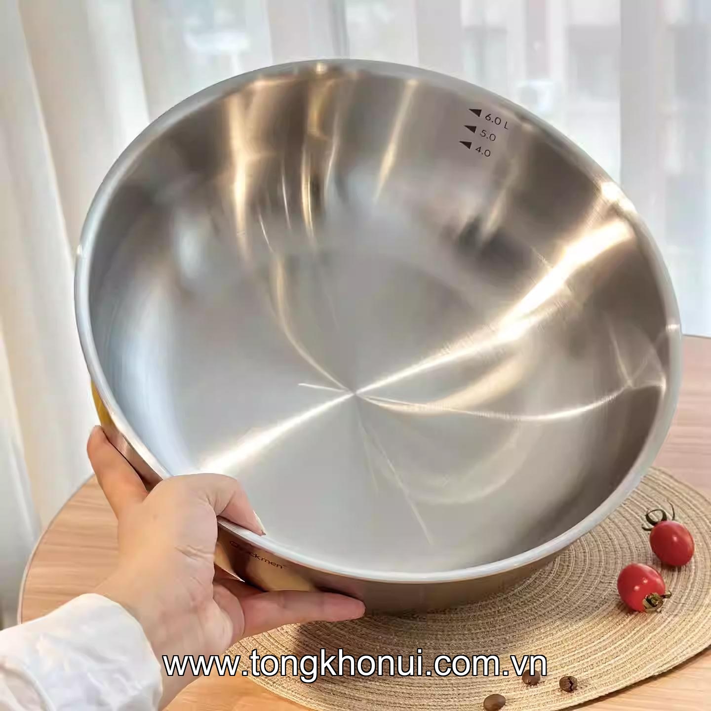 TÔ KIÊM CHẢO SIZE ĐẠI CHOCKMEN – C437 30.5CM 6L & C438 32CM 7L | INOX 18/10 DÀY 2.8MM! ảnh 4