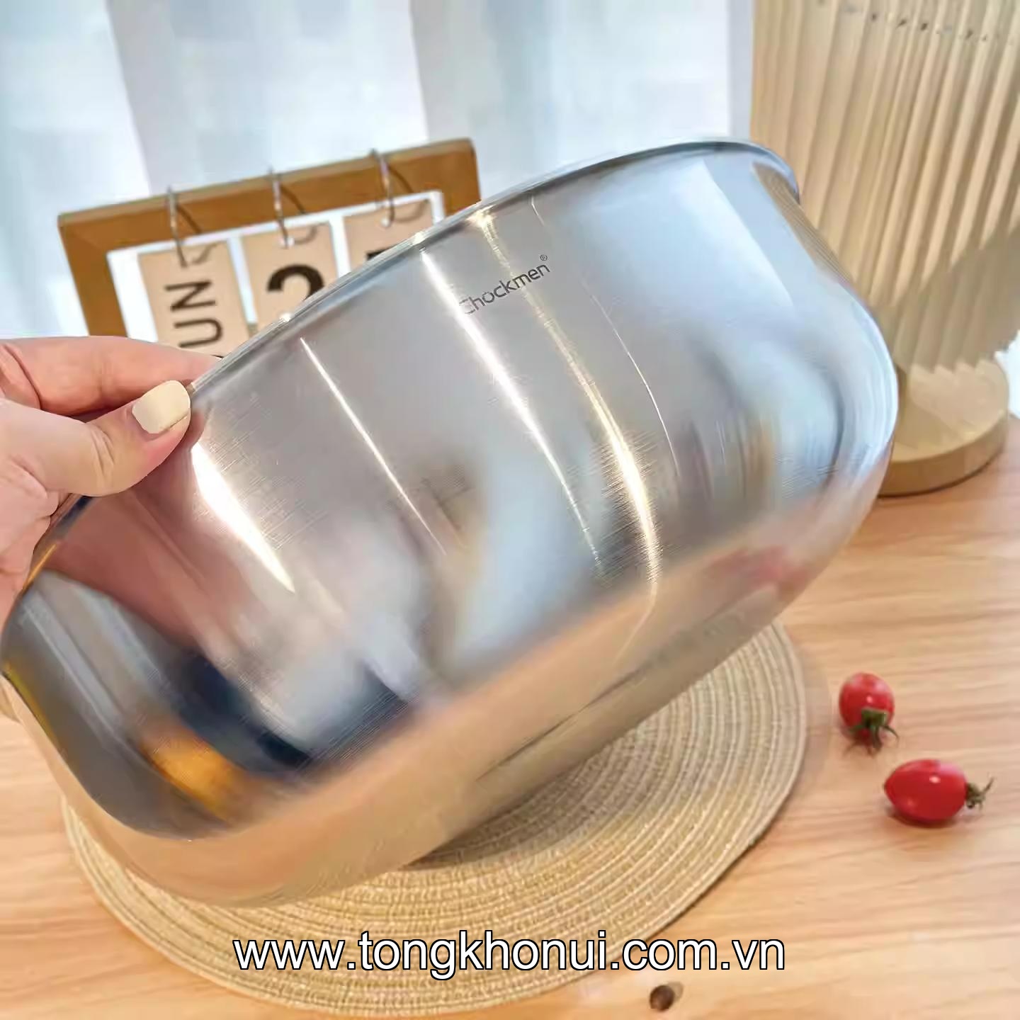 TÔ KIÊM CHẢO SIZE ĐẠI CHOCKMEN – C437 30.5CM 6L & C438 32CM 7L | INOX 18/10 DÀY 2.8MM! ảnh 5