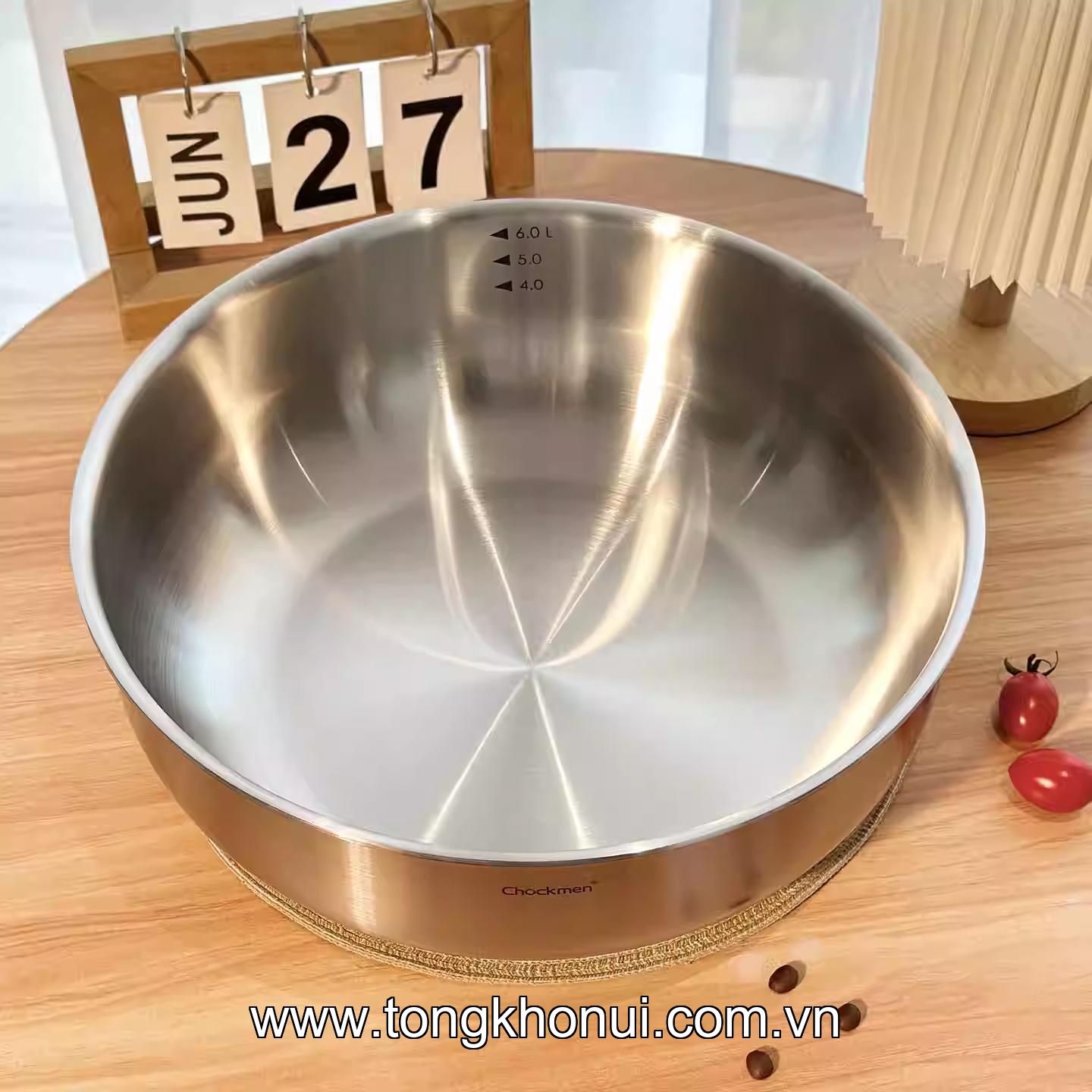 TÔ KIÊM CHẢO SIZE ĐẠI CHOCKMEN – C437 30.5CM 6L & C438 32CM 7L | INOX 18/10 DÀY 2.8MM! ảnh 7