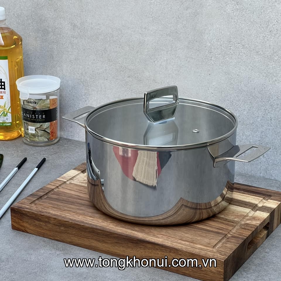 Nồi đúc inox 3 lớp đáy liền Try-Ply Kaiyo size 18,20,22cm KIC-3369, KIC-3376, KIC-3383 ảnh 3