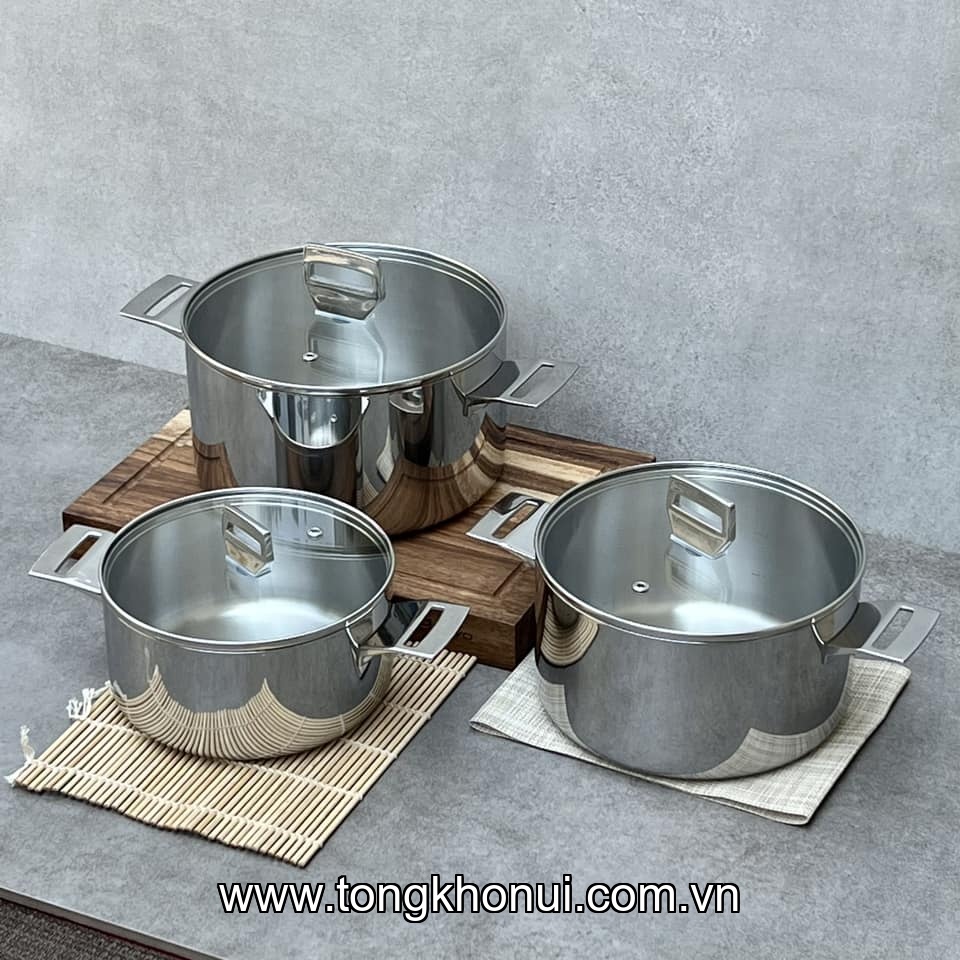 Nồi đúc inox 3 lớp đáy liền Try-Ply Kaiyo size 18,20,22cm KIC-3369, KIC-3376, KIC-3383 ảnh 4