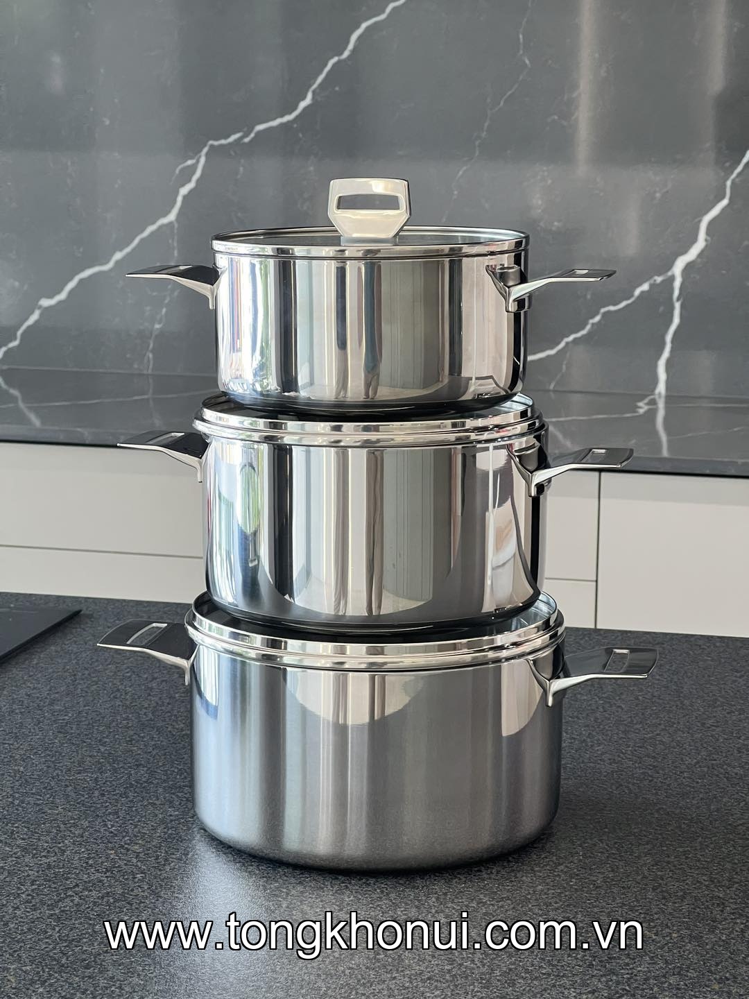 Nồi đúc inox 3 lớp đáy liền Try-Ply Kaiyo size 18,20,22cm KIC-3369, KIC-3376, KIC-3383 ảnh 5