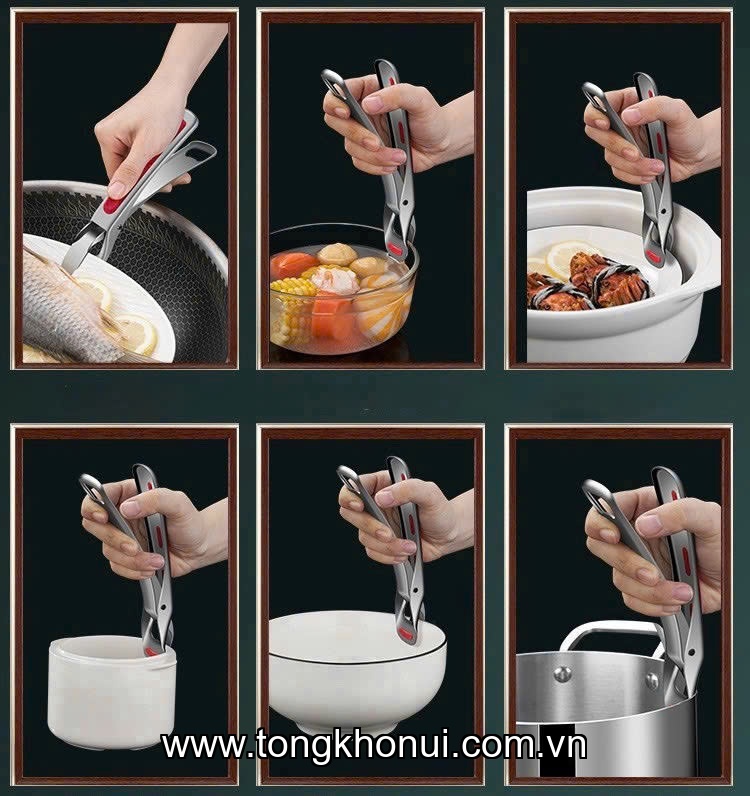 Kẹp đồ nóng OYATTON 18cm inox 18/19 - O618 model: OYT-AL618B ảnh 7