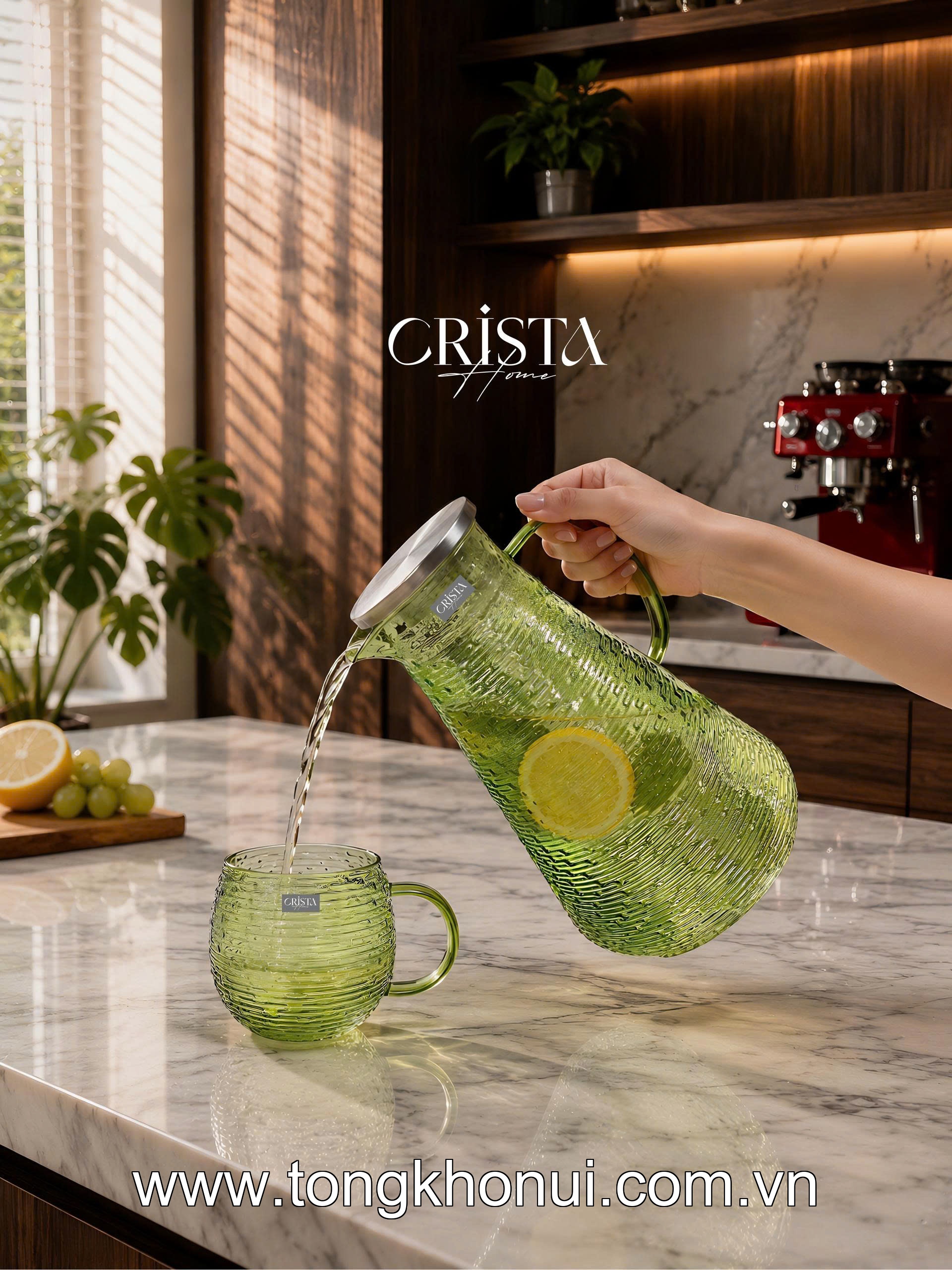 BÌNH THỦY TINH VÂN NGANG 2L CRISTA HOME – BÌNH PHA TRÀ, DETOX CHỊU NHIỆT NẮP INOX 304 (MÃ 60279) ảnh 11