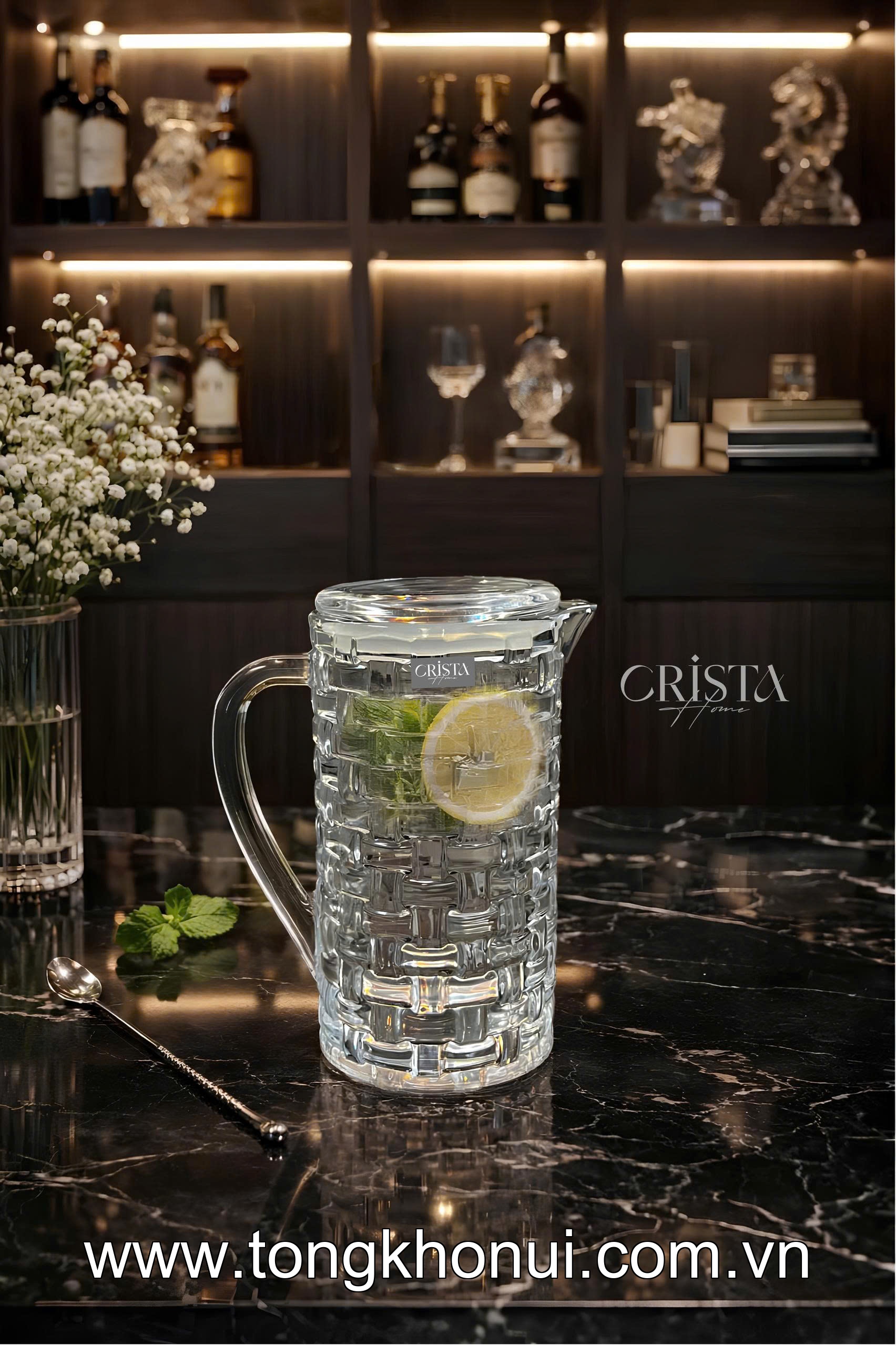 BÌNH THỦY TINH VÂN CARO 1L CRISTA HOME – MÃ 60275 ảnh 5