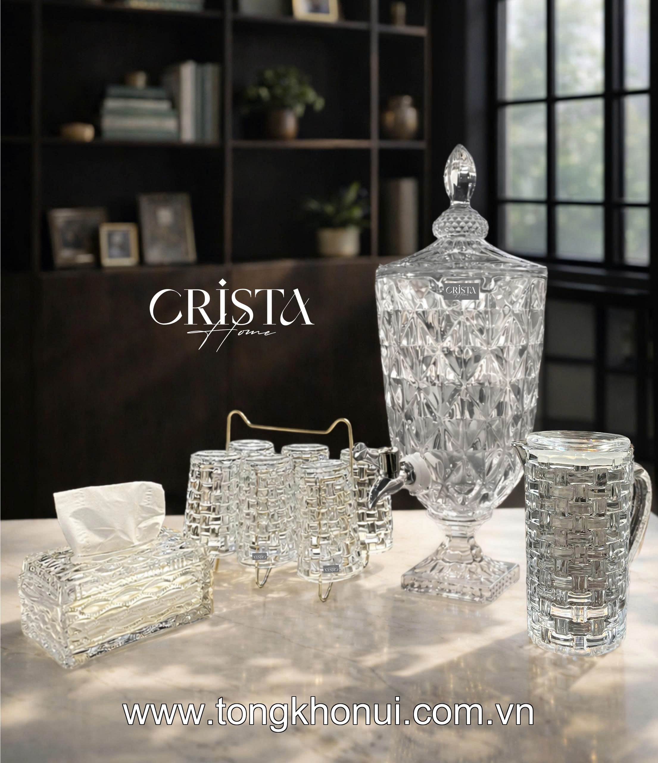 BÌNH THỦY TINH VÂN CARO 1L CRISTA HOME – MÃ 60275 ảnh 10