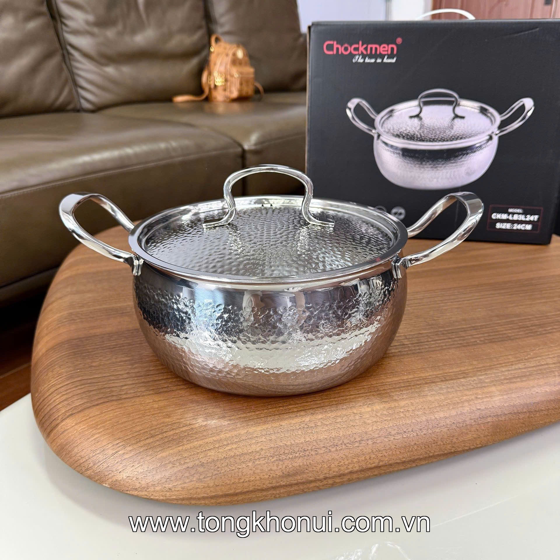 Nồi dập vân C1011,C1012, C1013, C1010 CHOCKMEN 18/20/24/26cm, inox 18/10 ảnh 3