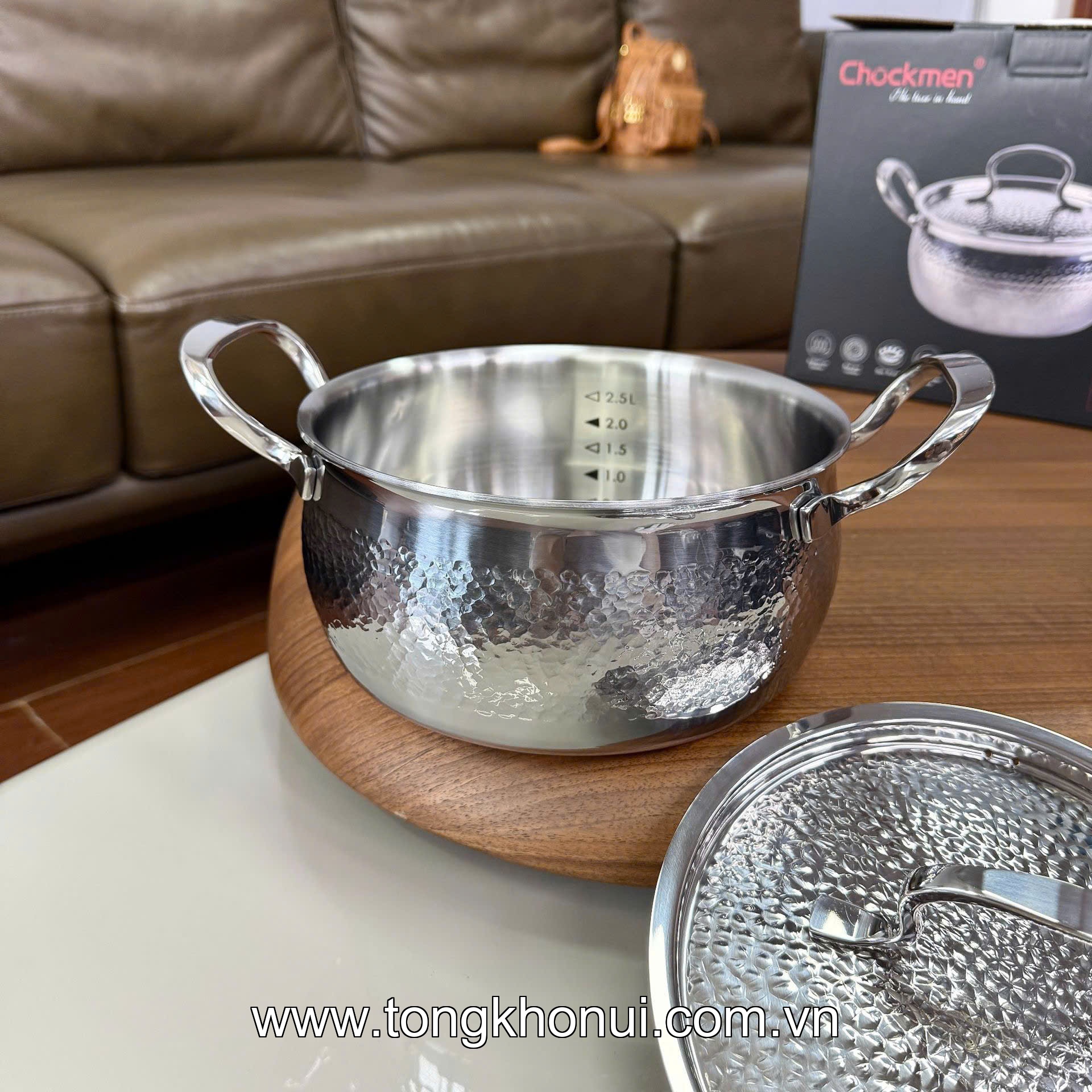 Nồi dập vân C1011,C1012, C1013, C1010 CHOCKMEN 18/20/24/26cm, inox 18/10 ảnh 6