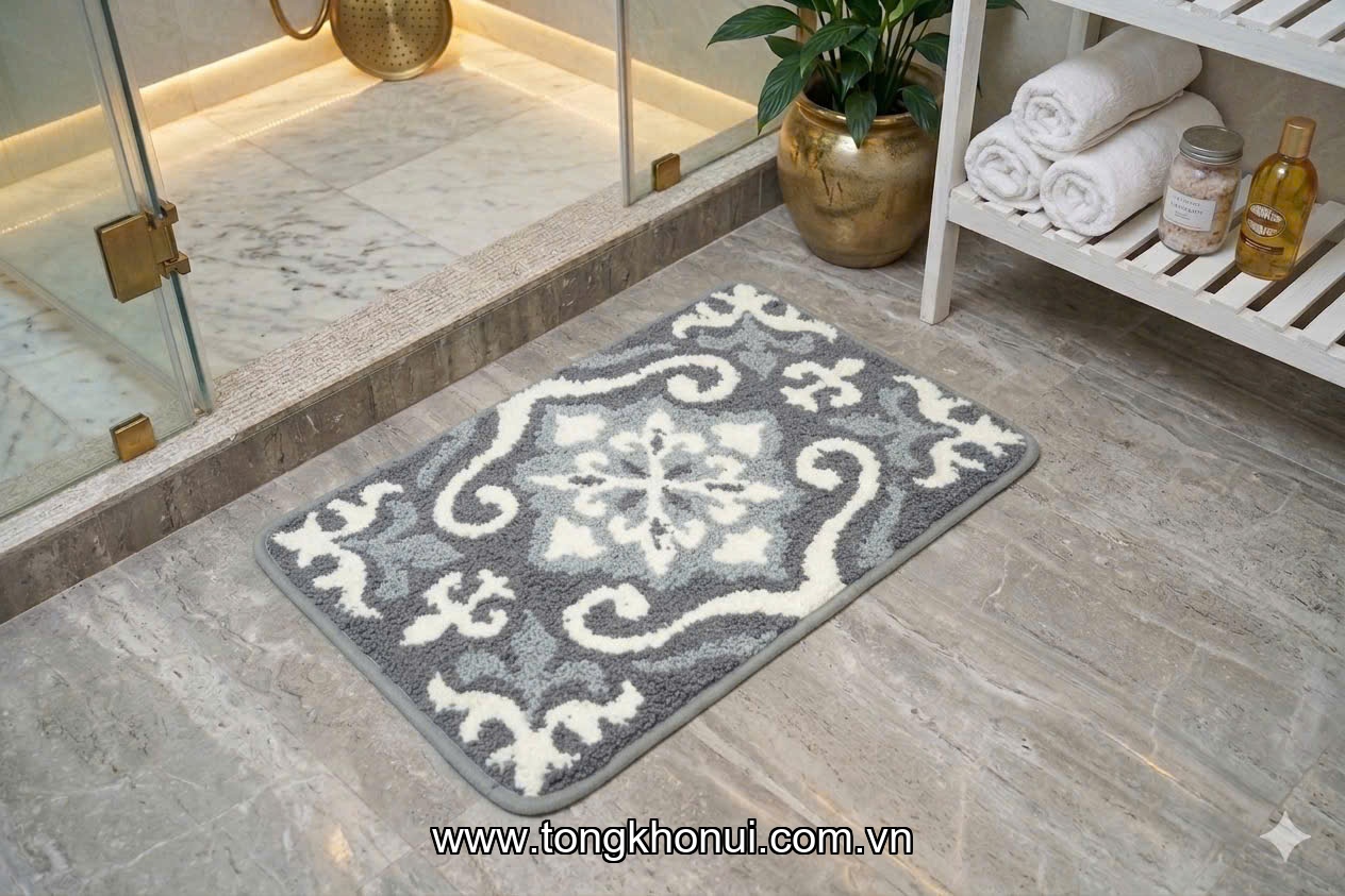 Thảm chùi chân dệt may sợi tổng hợp 40*60, Thổ Cẩm MM06 ảnh 2