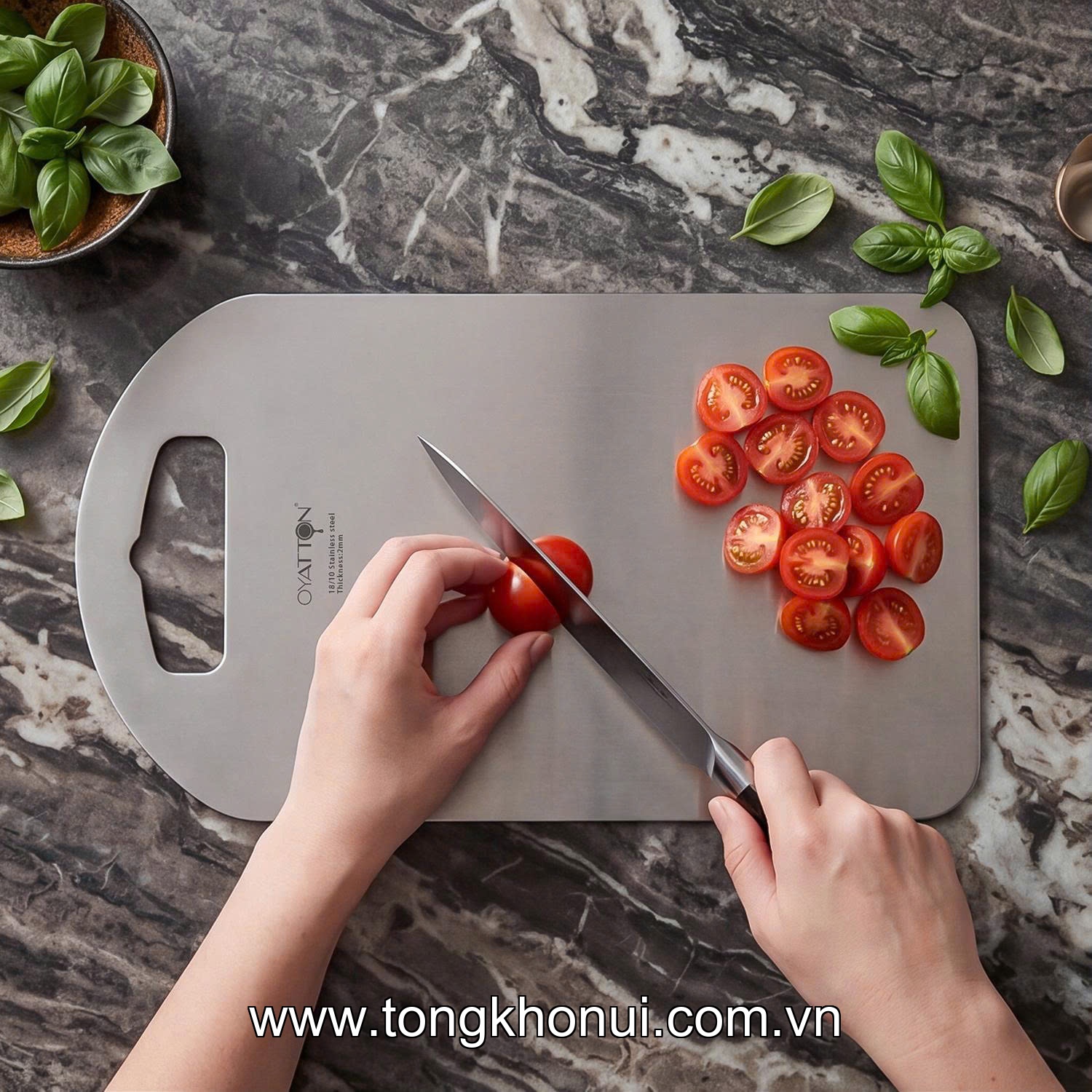 THỚT KHÁNG KHUẨN INOX 18/10 OYATTON – MÃ O881 (OYT-ZB42P25) ảnh 2