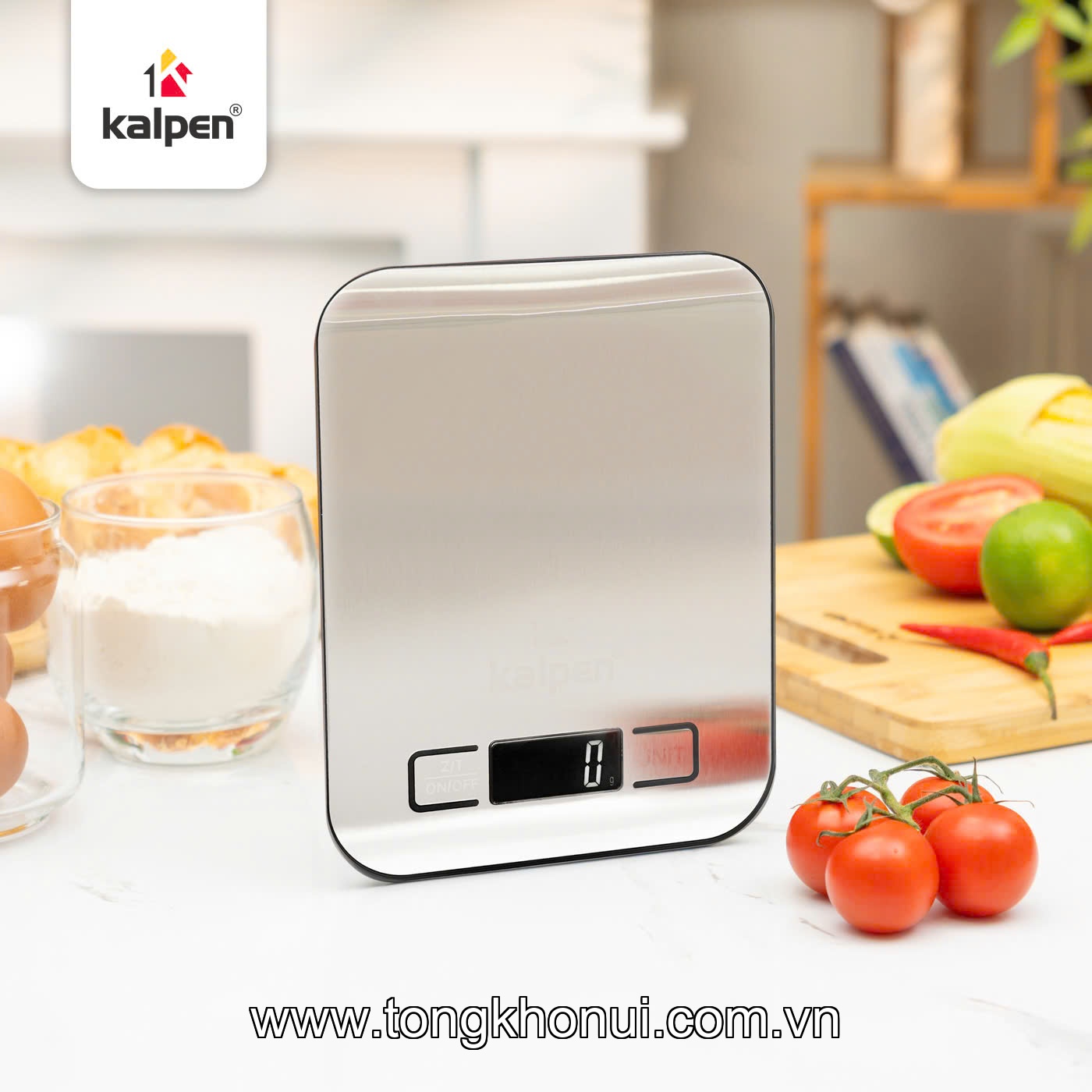 Cân điện tử nhà bếp Inox Kalpen T5 10kg ảnh 1