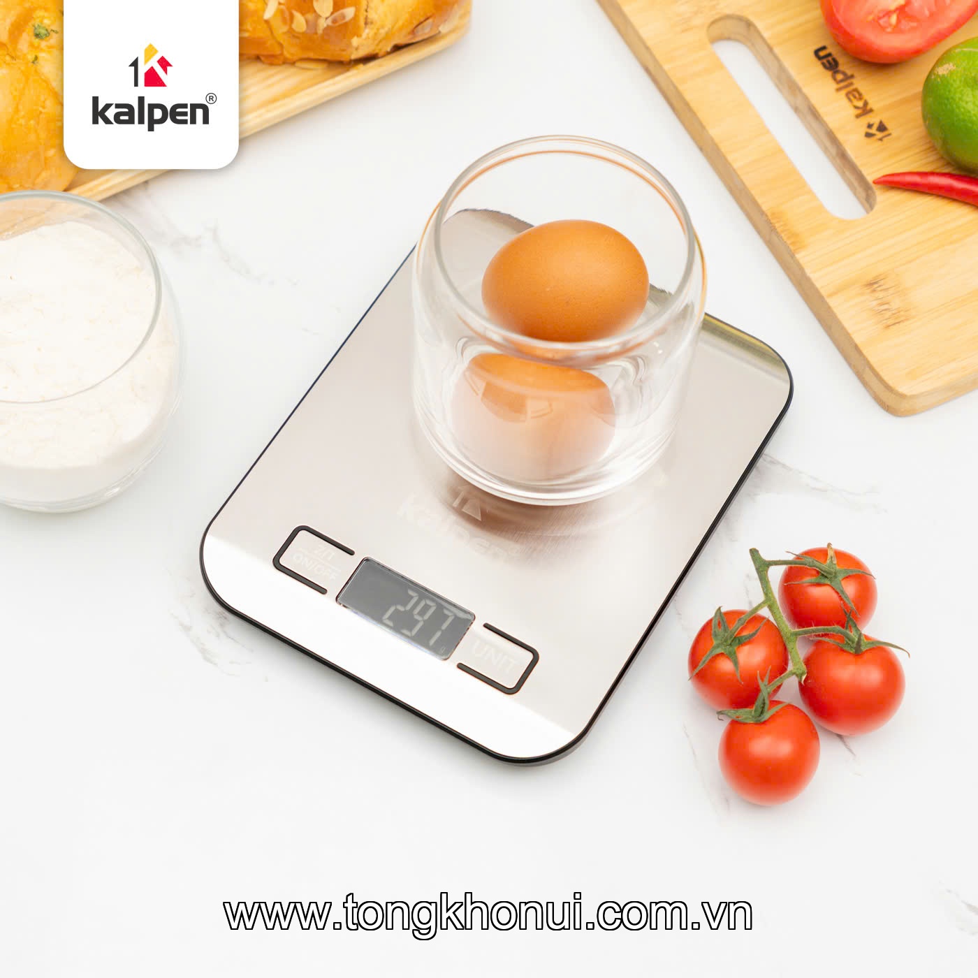 Cân điện tử nhà bếp Inox Kalpen T5 10kg ảnh 2