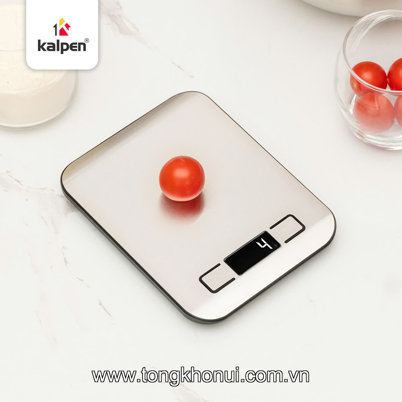 Cân điện tử nhà bếp Inox Kalpen T5 10kg ảnh 3