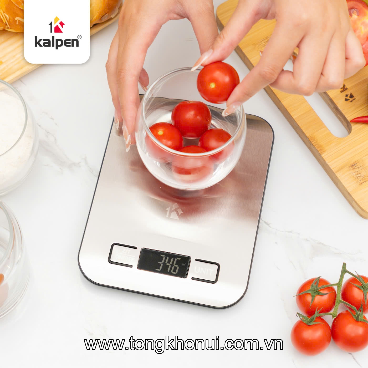 Cân điện tử nhà bếp Inox Kalpen T5 10kg ảnh 7