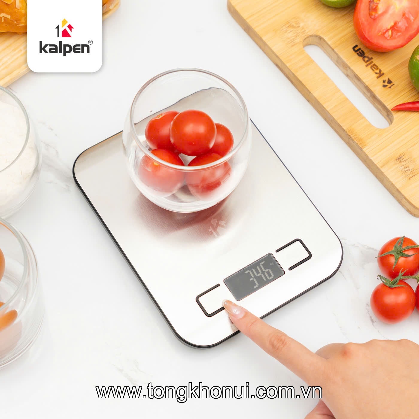 Cân điện tử nhà bếp Inox Kalpen T5 10kg ảnh 8