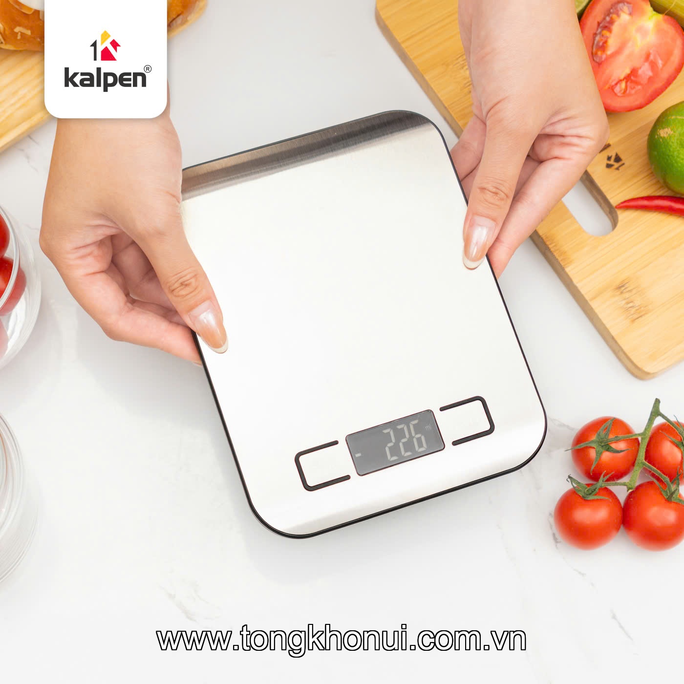 Cân điện tử nhà bếp Inox Kalpen T5 10kg ảnh 9