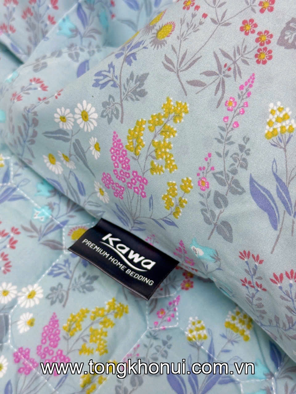 Chăn hè thu Microfiber mềm mịn Kawa 200x220cm, mẫu hoa xanh đậm KAWA4946640 ảnh 9