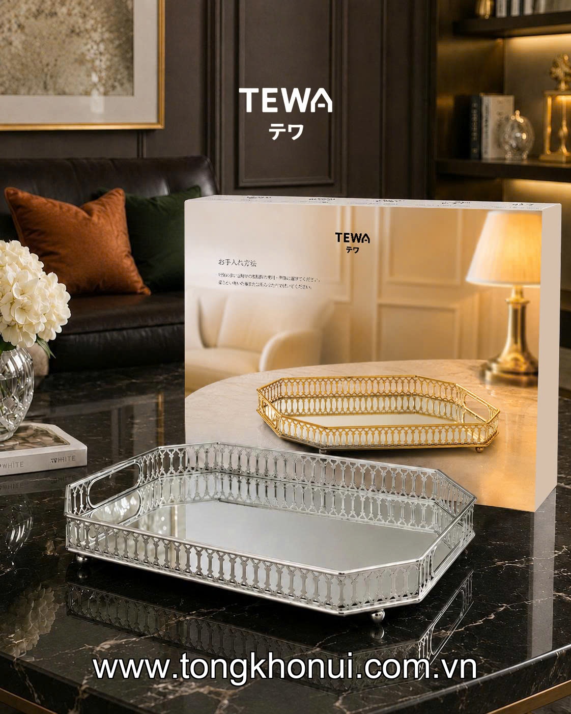 Khay đựng đồ đa năng mặt tráng gương TEWA, 80080 ảnh 5