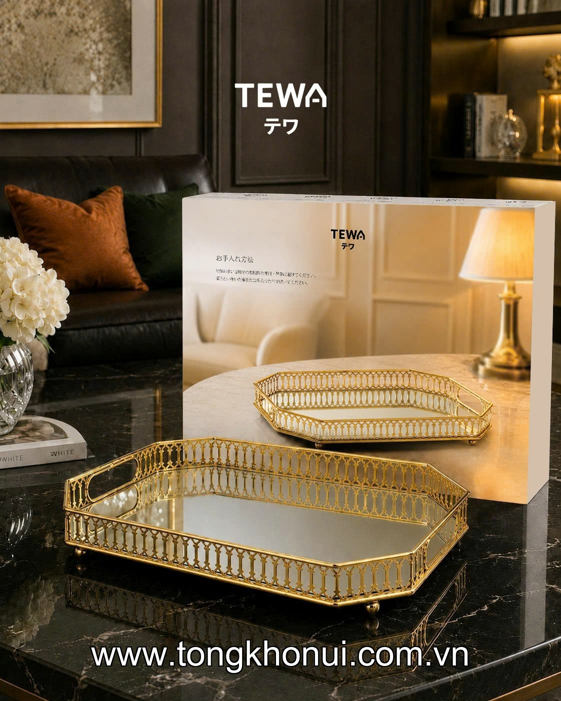Khay đựng đồ đa năng mặt tráng gương TEWA, 80080 ảnh 12