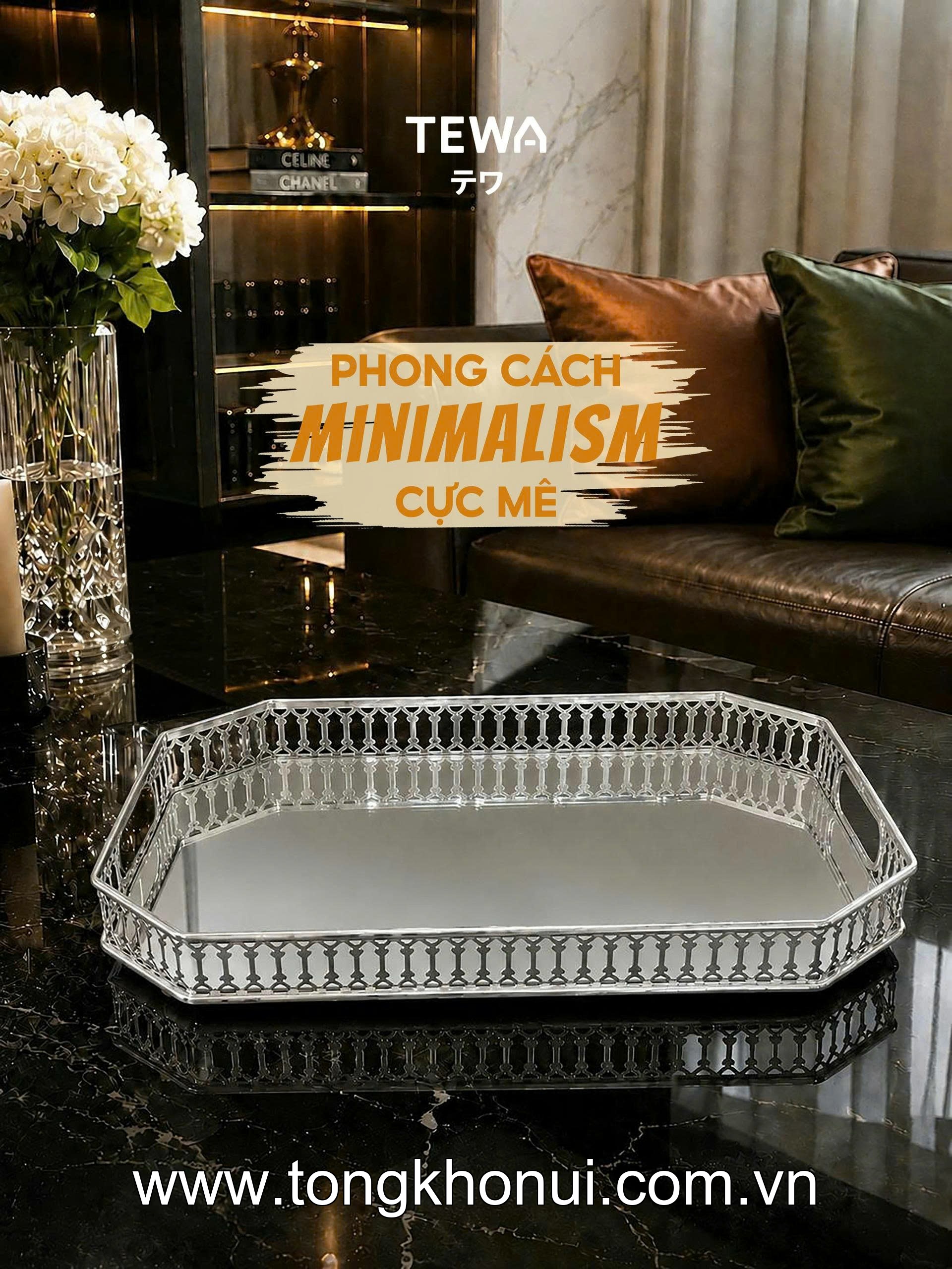 Khay đựng đồ đa năng mặt tráng gương TEWA, 80080 ảnh 18