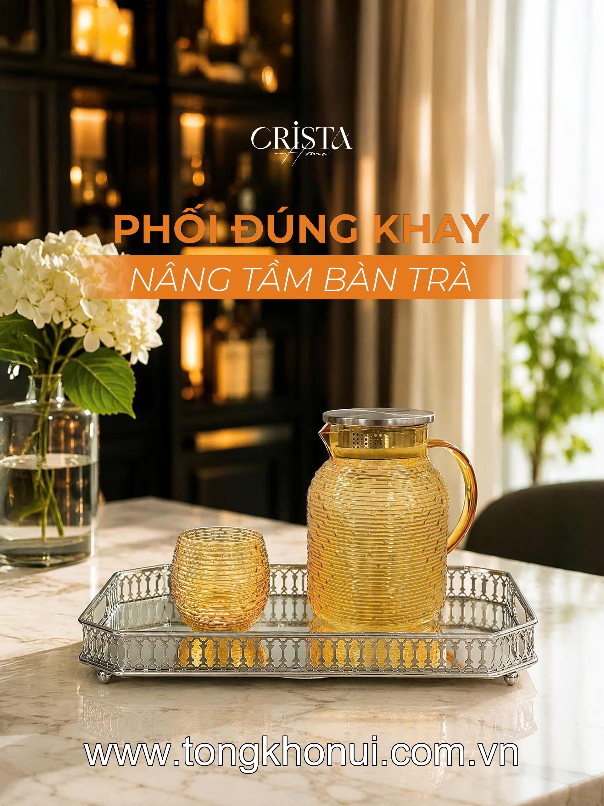 BÌNH THỦY TINH HỌA TIẾT VÂN NGANG 1.3L CRISTA HOME – MÃ 60300 | BOROSILICATE -20°C ĐẾN 400°C ảnh 10