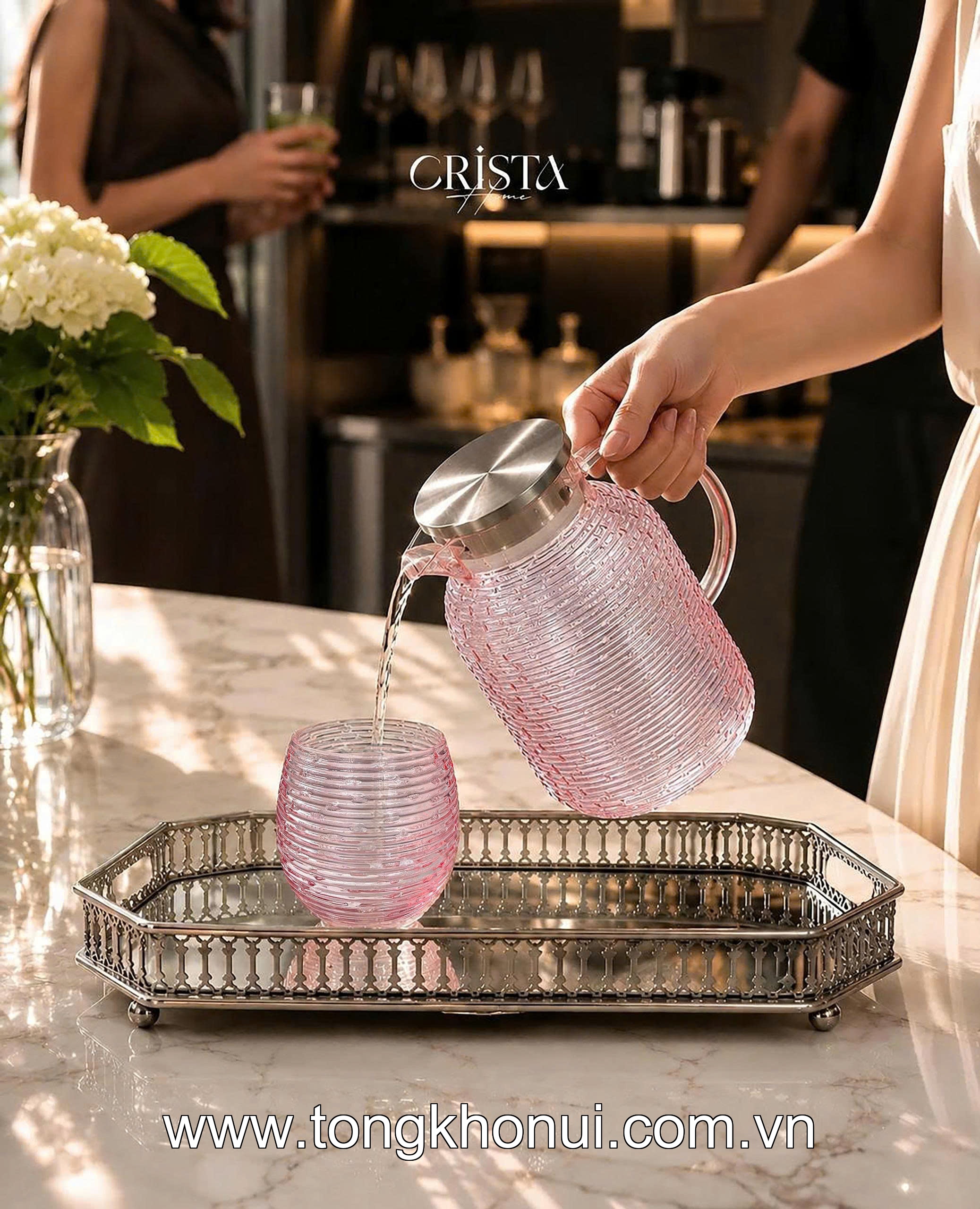 BÌNH THỦY TINH HỌA TIẾT VÂN NGANG 1.3L CRISTA HOME – MÃ 60300 | BOROSILICATE -20°C ĐẾN 400°C ảnh 12