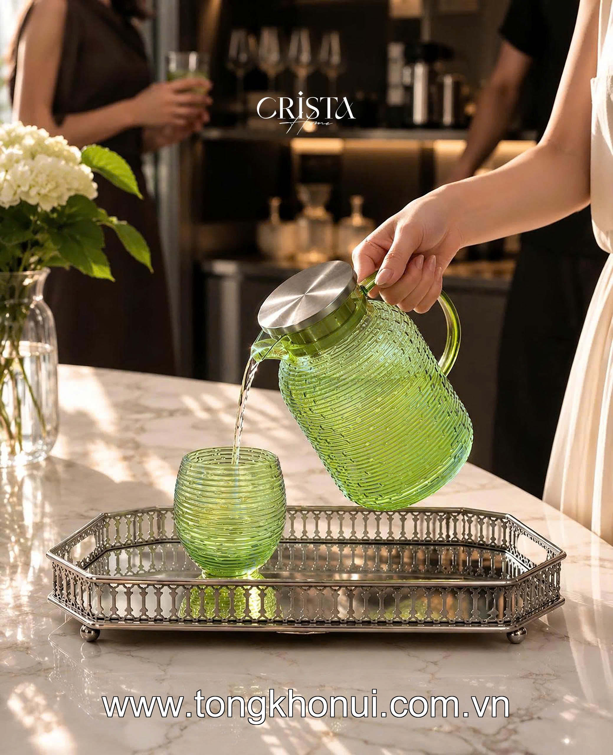 BÌNH THỦY TINH HỌA TIẾT VÂN NGANG 1.3L CRISTA HOME – MÃ 60300 | BOROSILICATE -20°C ĐẾN 400°C ảnh 13