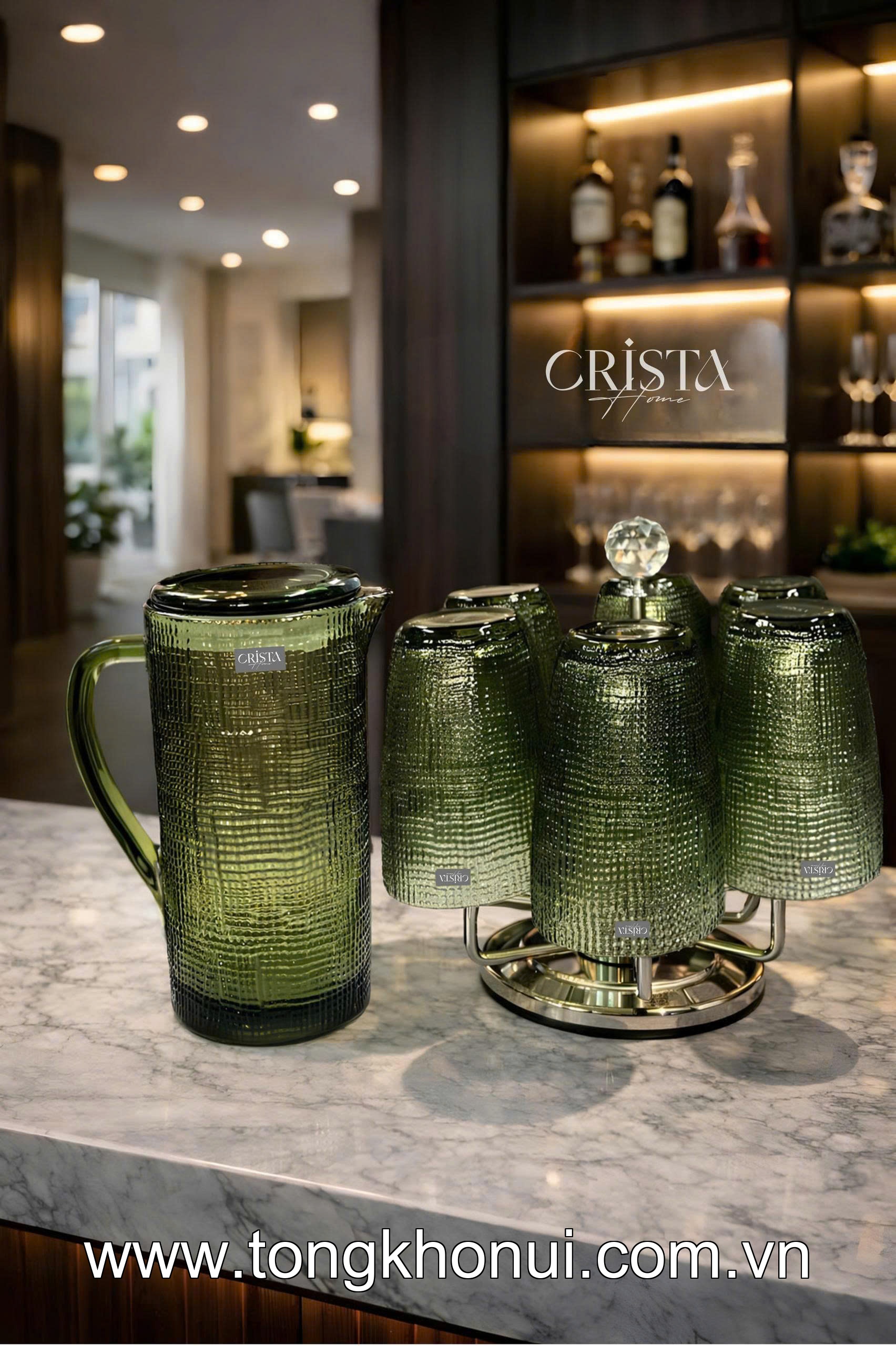 BÌNH THỦY TINH VÂN LƯỚI 1L CRISTA HOME – MÃ 60276 | NẮP SILICONE KHÔNG RỜI, 5 MÀU XINH! ảnh 4