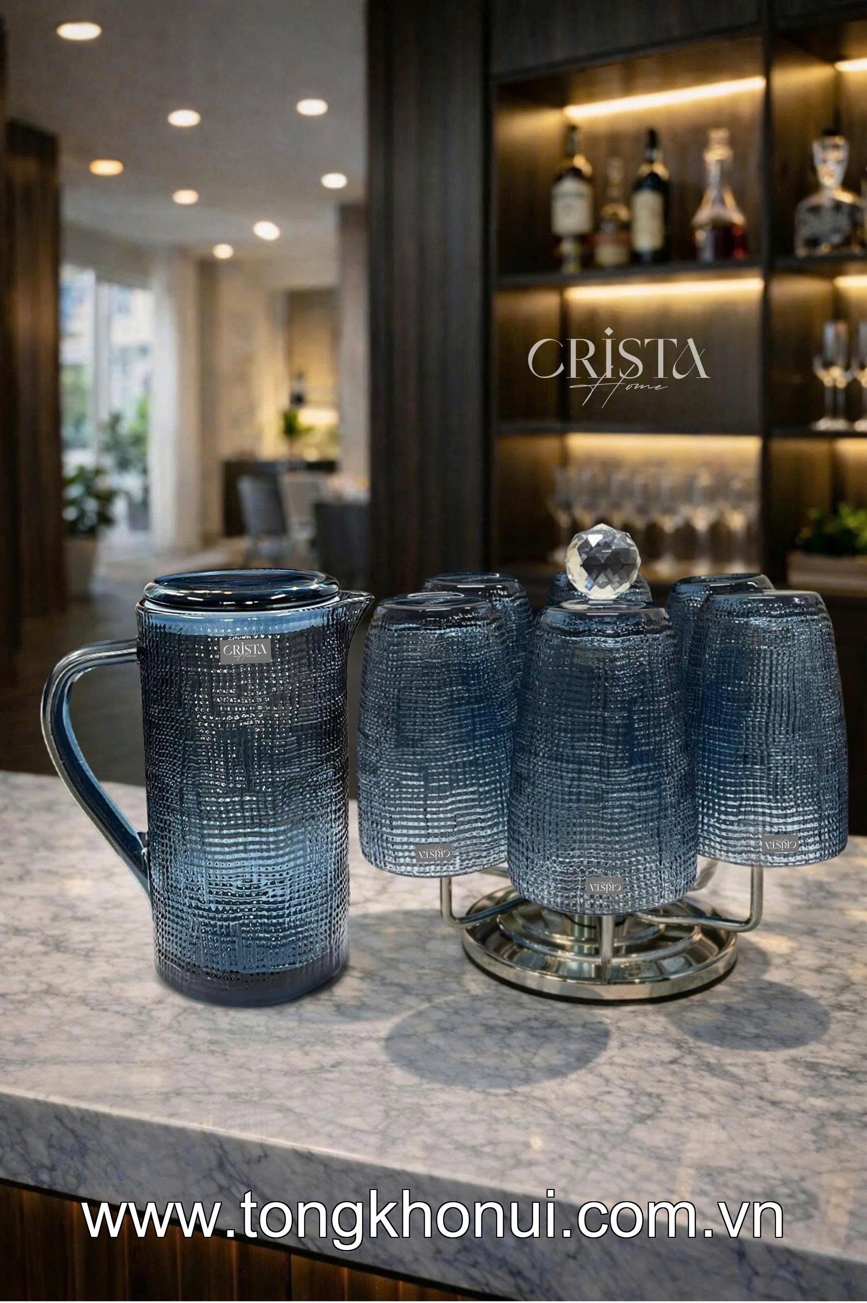 BÌNH THỦY TINH VÂN LƯỚI 1L CRISTA HOME – MÃ 60276 | NẮP SILICONE KHÔNG RỜI, 5 MÀU XINH! ảnh 7