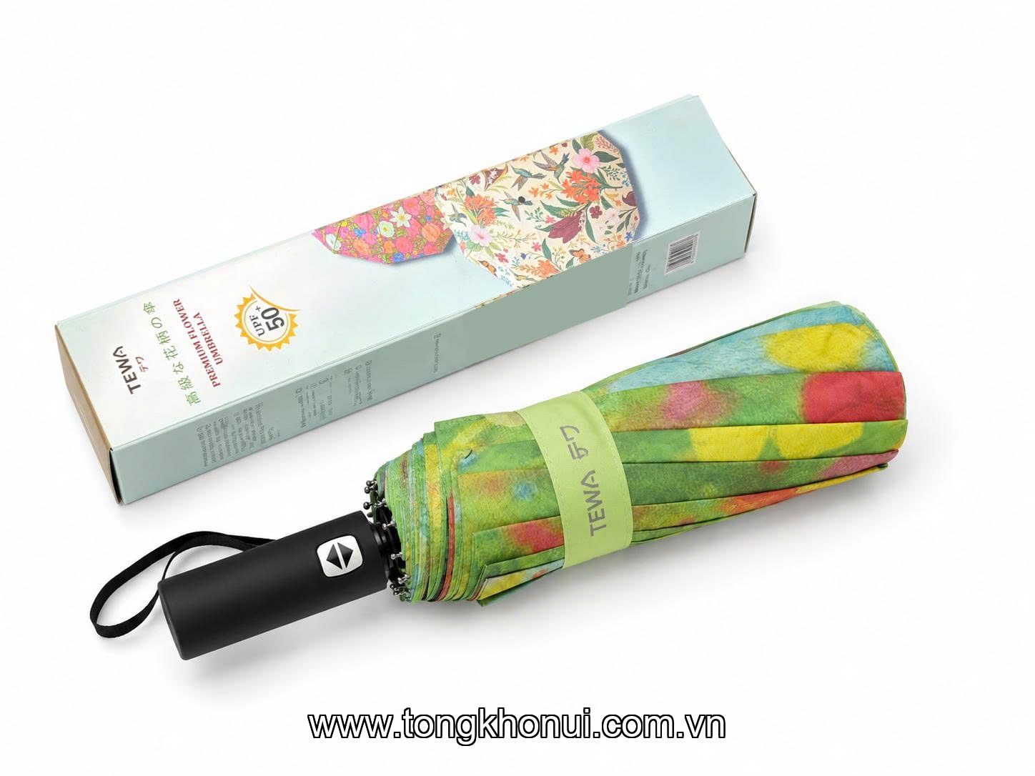 Ô hoa 12 nan kép (24 nan đơn) TEWA, 80039-G màu xanh lá ảnh 8
