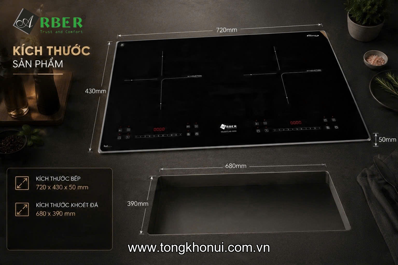 Bếp từ đôi ARBER AB8999 ảnh 5