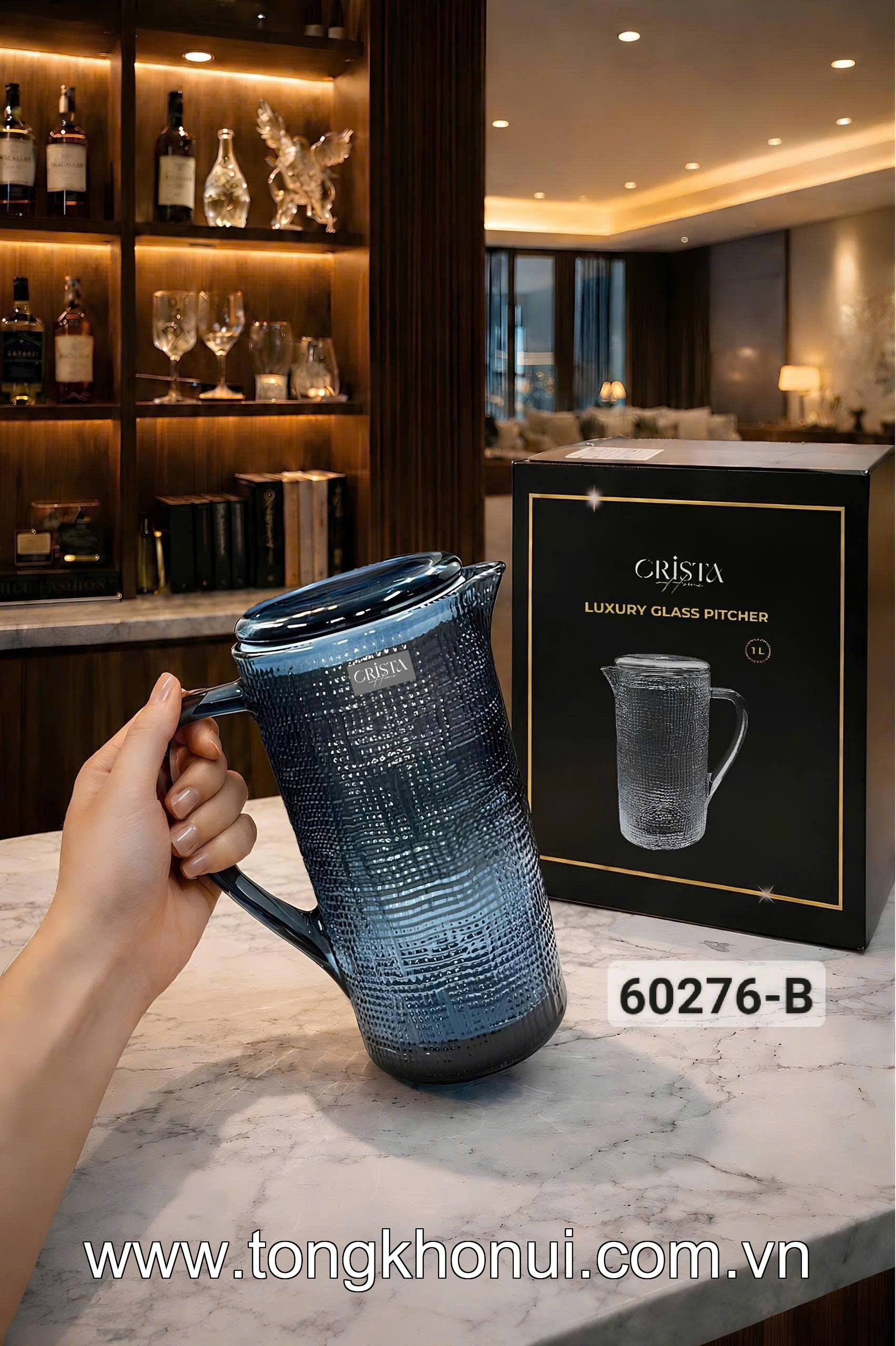 BÌNH THỦY TINH VÂN LƯỚI 1L CRISTA HOME – MÃ 60276 | NẮP SILICONE KHÔNG RỜI, 5 MÀU XINH! ảnh 14