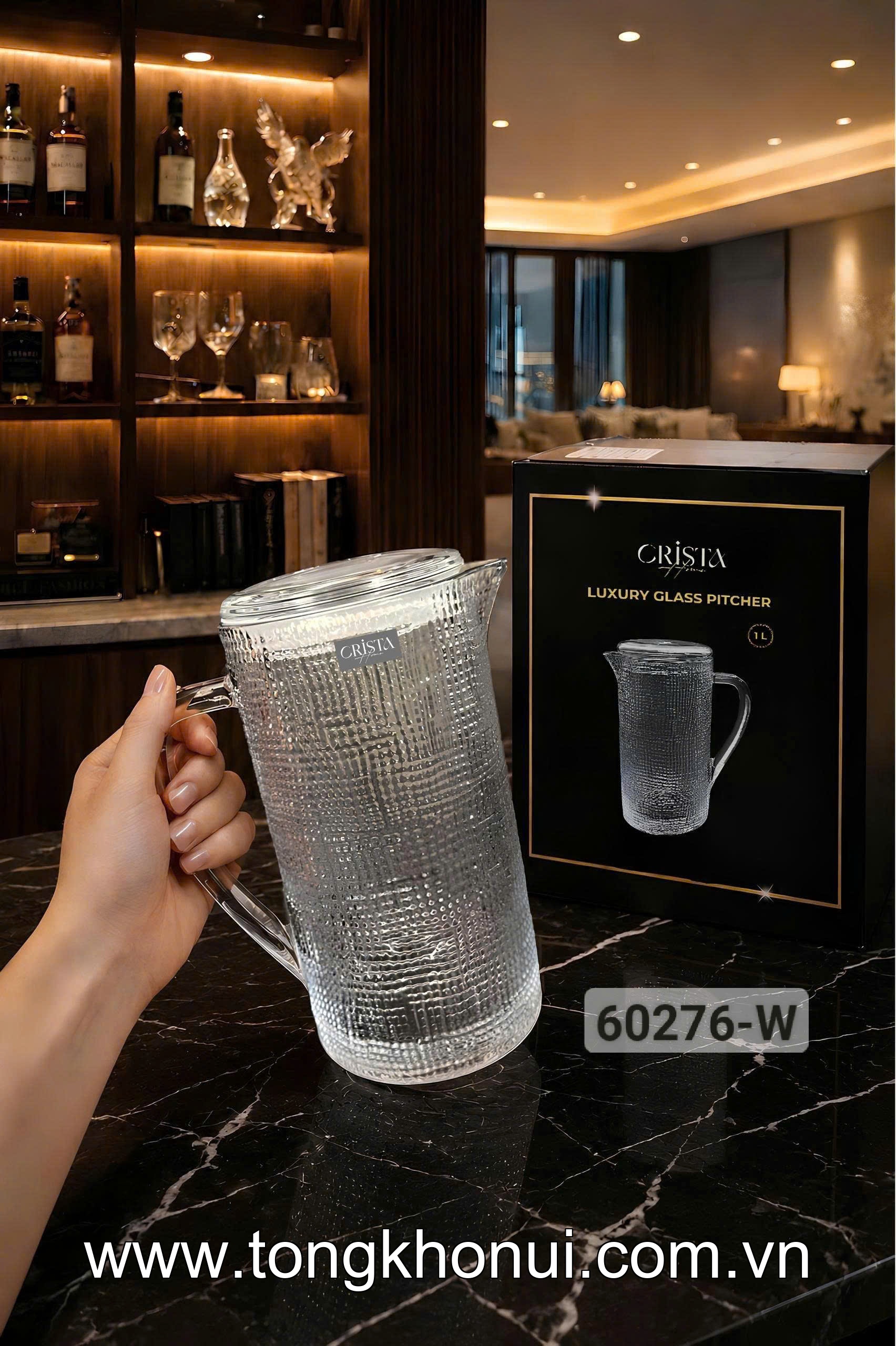 BÌNH THỦY TINH VÂN LƯỚI 1L CRISTA HOME – MÃ 60276 | NẮP SILICONE KHÔNG RỜI, 5 MÀU XINH! ảnh 16
