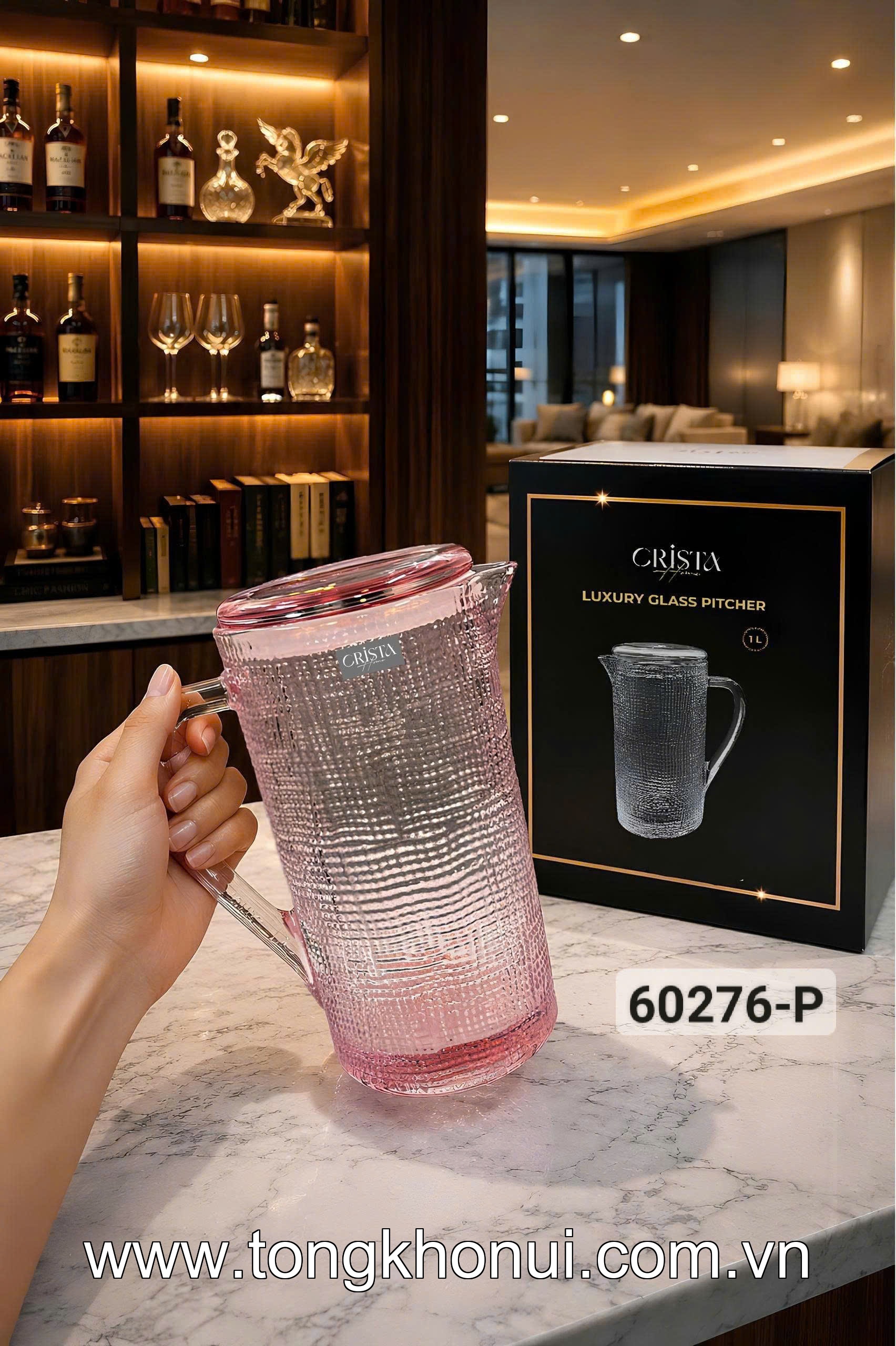 BÌNH THỦY TINH VÂN LƯỚI 1L CRISTA HOME – MÃ 60276 | NẮP SILICONE KHÔNG RỜI, 5 MÀU XINH! ảnh 17
