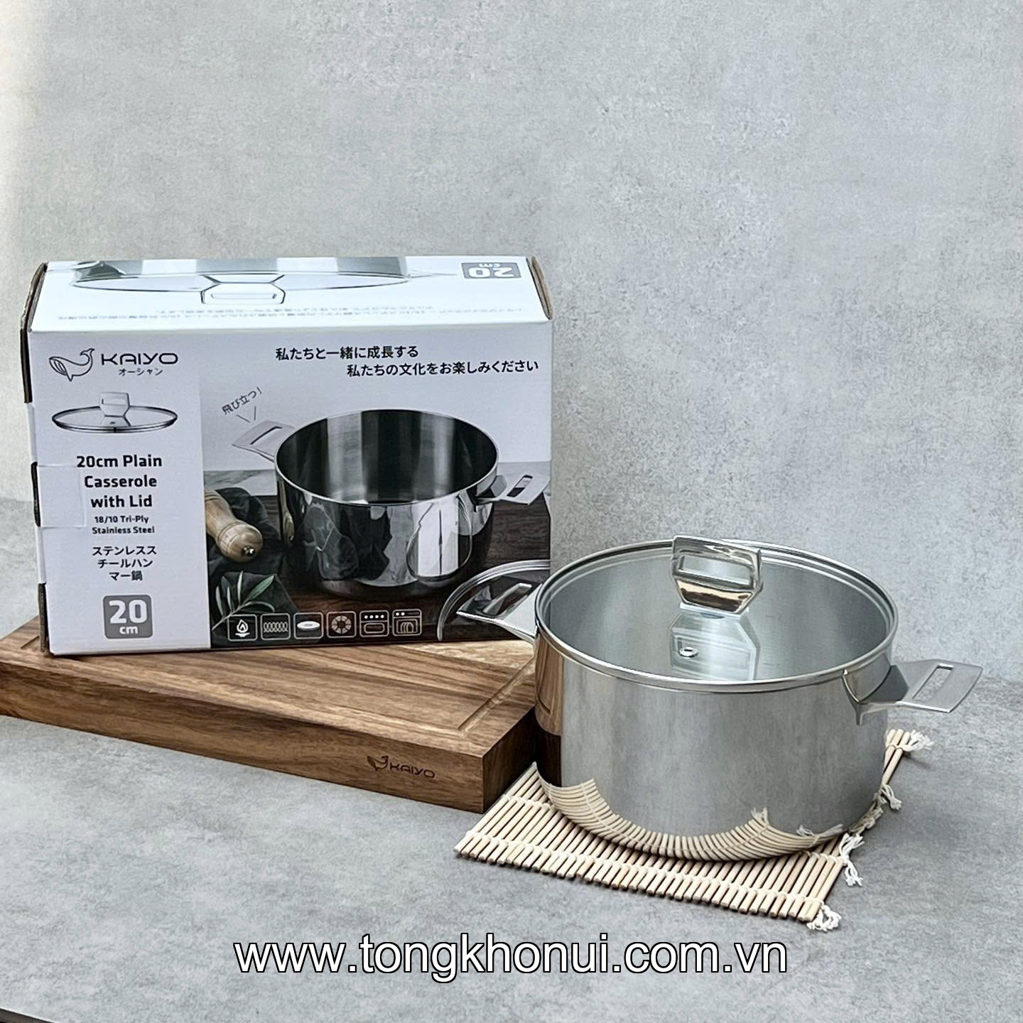 NỒI INOX THÂN ĐÁY LIỀN TRY-PLY CLASSIC PRO KAIYO – 3 SIZE 18/20/24CM | BÓNG GƯƠNG, 3 LỚP ĐÚC LIỀN, SANG HẾT NẤC! ảnh 4