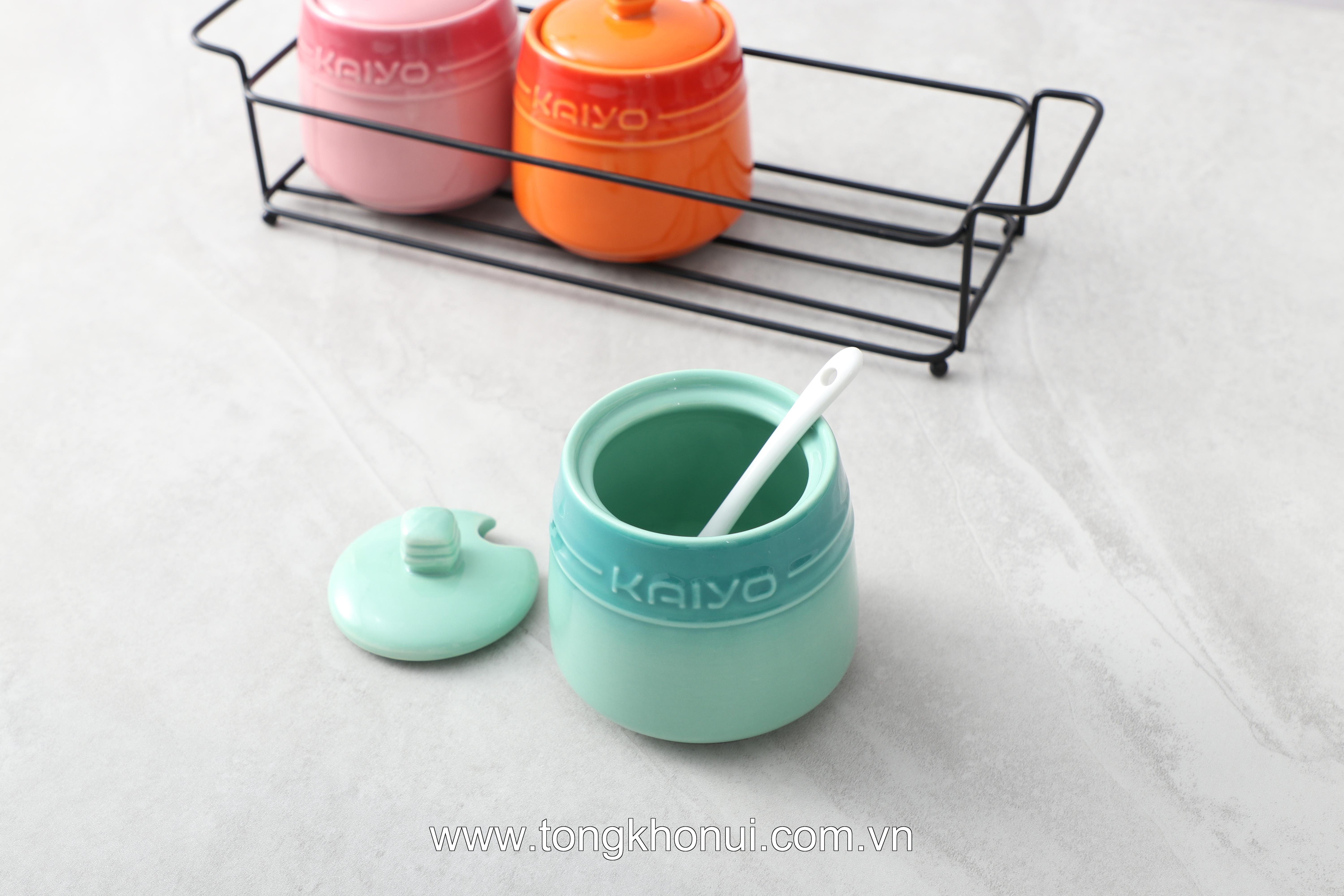Set 3 hũ gốm sứ đựng gia vị Rainbow Kaiyo, dung tích 300ml KCC-5141 ảnh 3