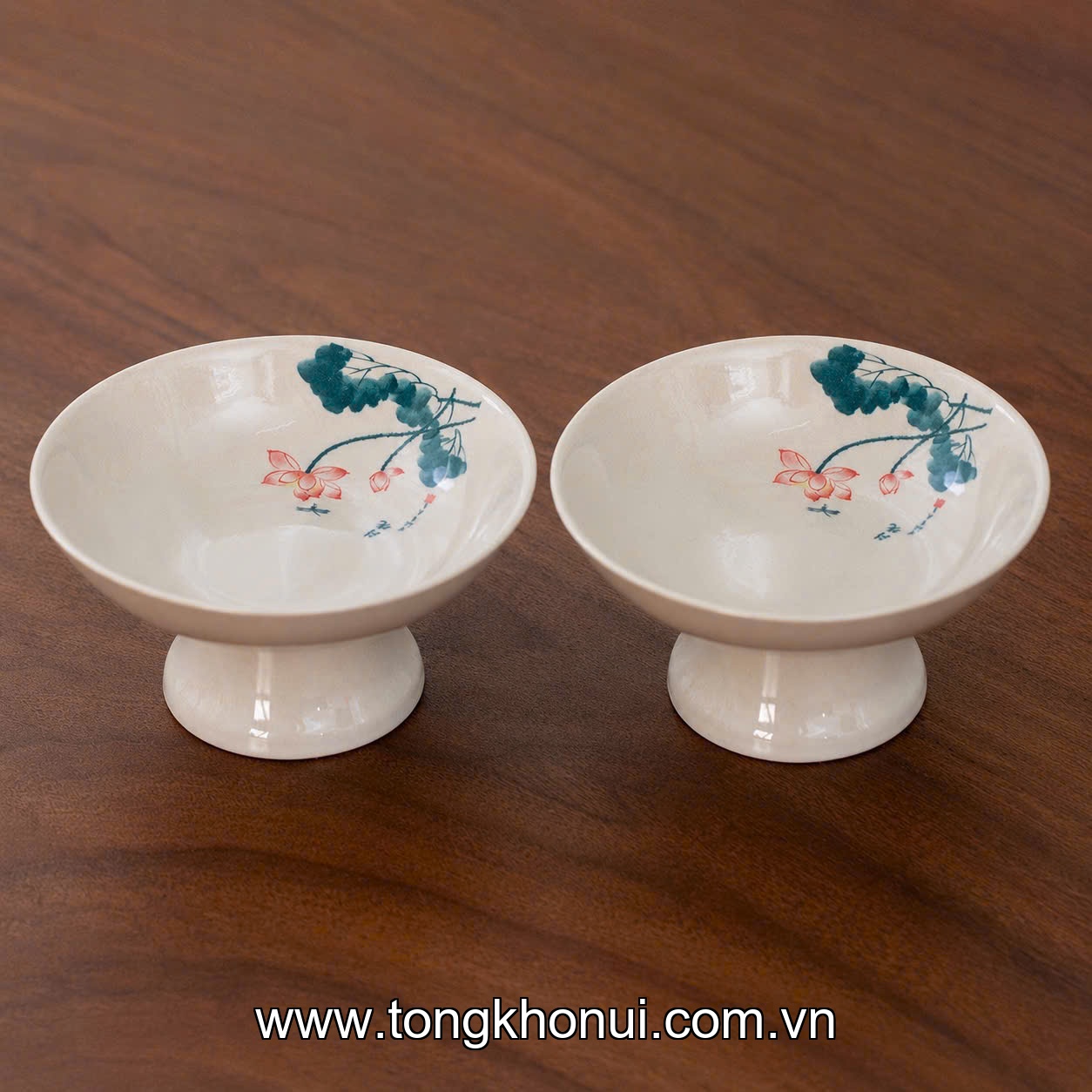 Bộ 2 đĩa sứ chân cao, Donahome, model: OC-2DC, KT: 6*12cm ảnh 2