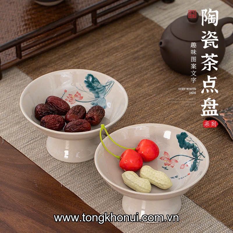 Bộ 2 đĩa sứ chân cao, Donahome, model: OC-2DC, KT: 6*12cm ảnh 6