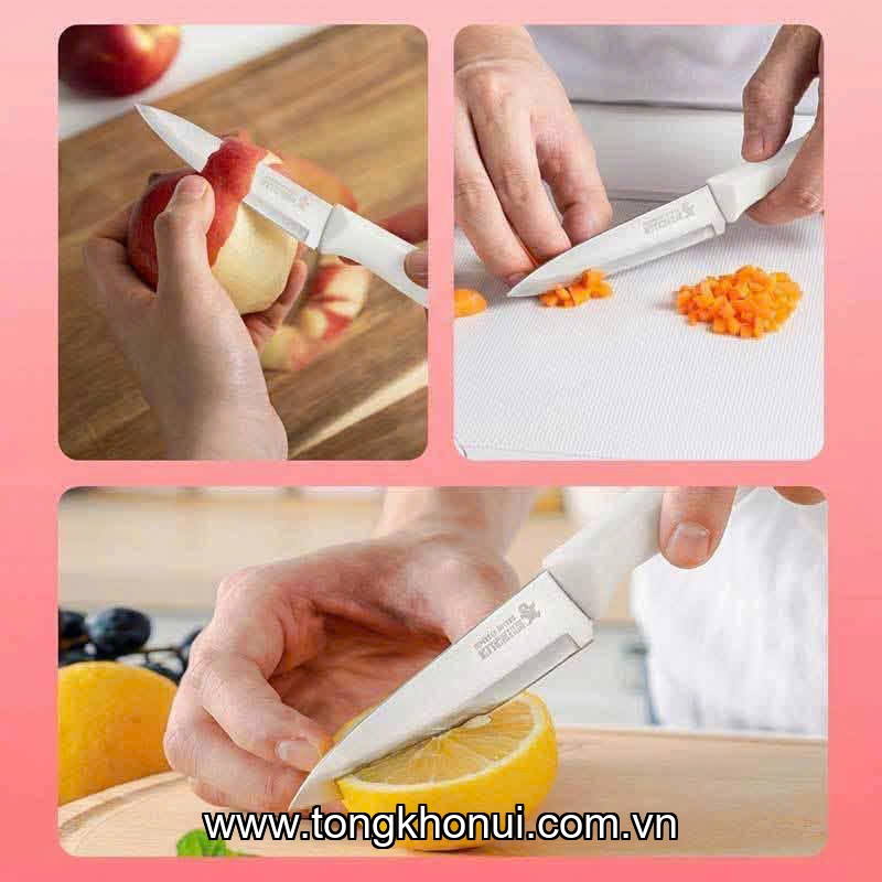 Bộ 3 dao thép không gỉ, tay cầm nhựa ABS, Donahome, model: OC-3DB,  KT: 17- 21*2cm ảnh 2