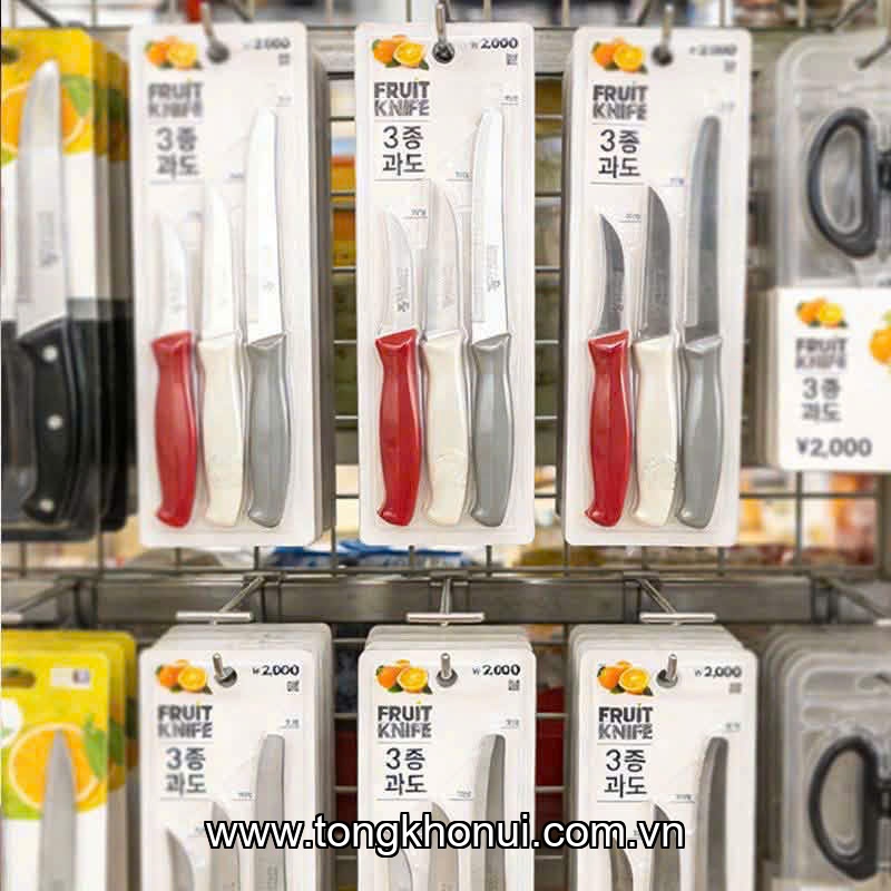 Bộ 3 dao thép không gỉ, tay cầm nhựa ABS, Donahome, model: OC-3DB,  KT: 17- 21*2cm ảnh 10