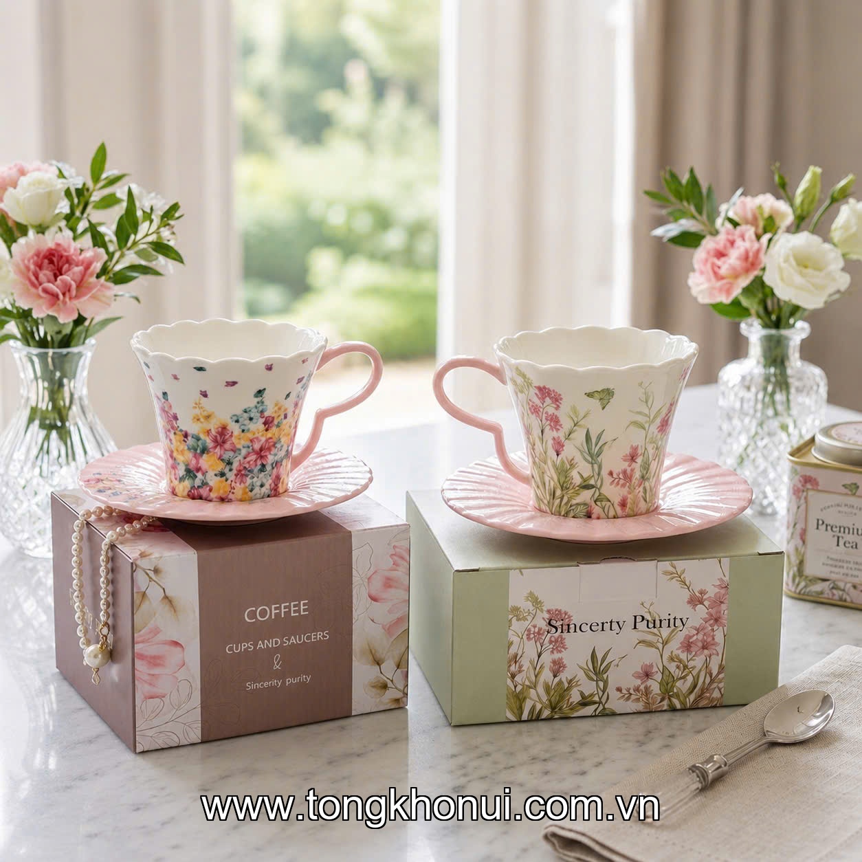 Bộ 1 cốc uống nước kèm 1 đĩa bằng sứ, Donahome, model DN-CDS01, DN-CDS02, KT: đĩa KT:15-16cm, dung tích: 200- 280ml. ảnh 11